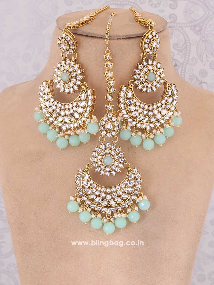 Mint Roshni Maang Tikka Set