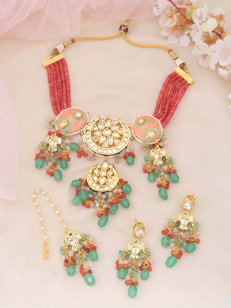 Mint Sachika Kundan Jewellery Set - Image 2