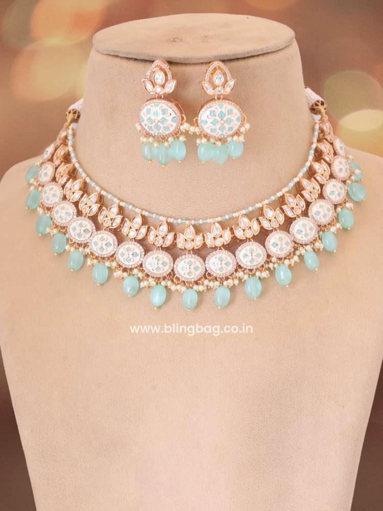 Mint Shatakshi Meena Jewellery Set