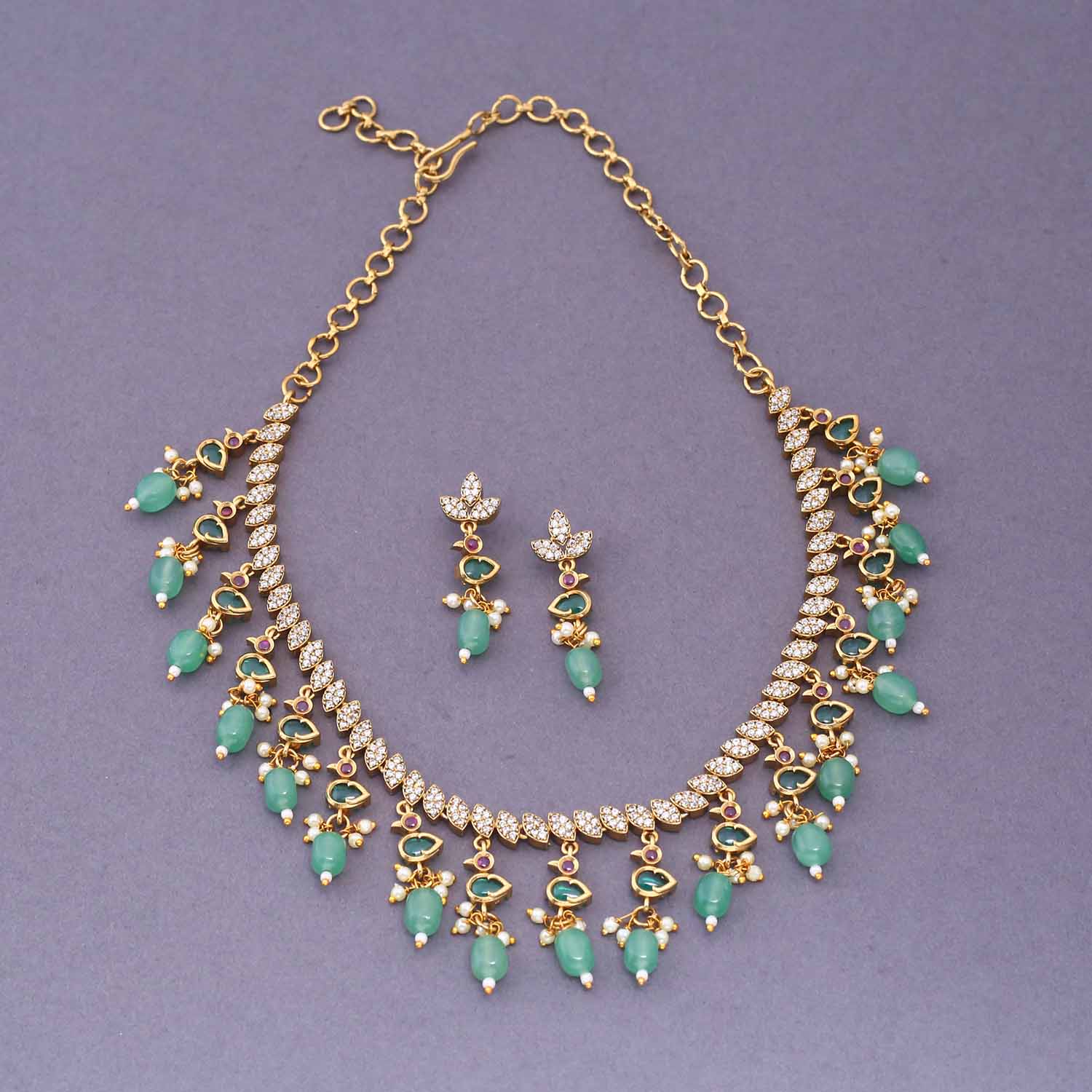 Mint Tashree Antique Jewellery Set - New Arrival - Image 4