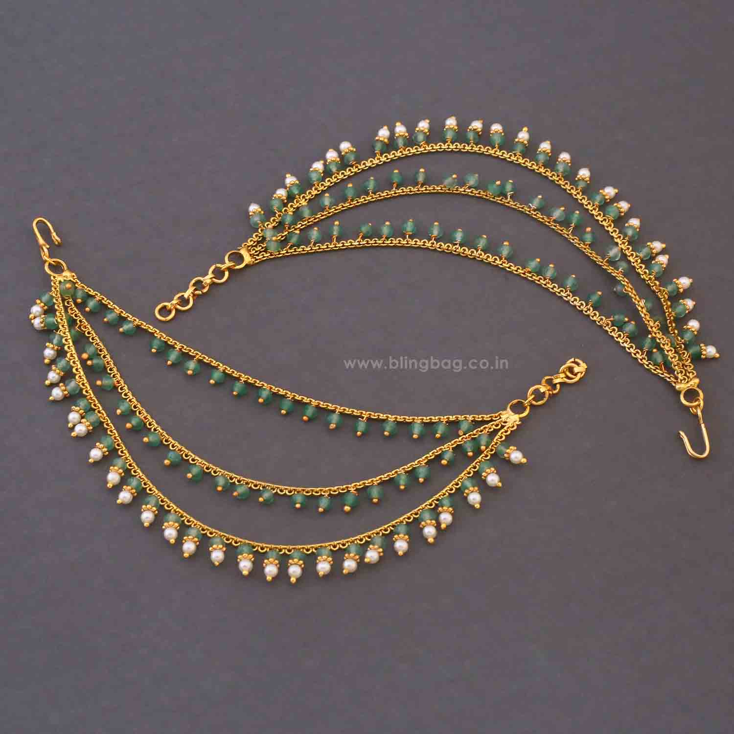 Mint Varshitha Antique Ear Chain - Image 3
