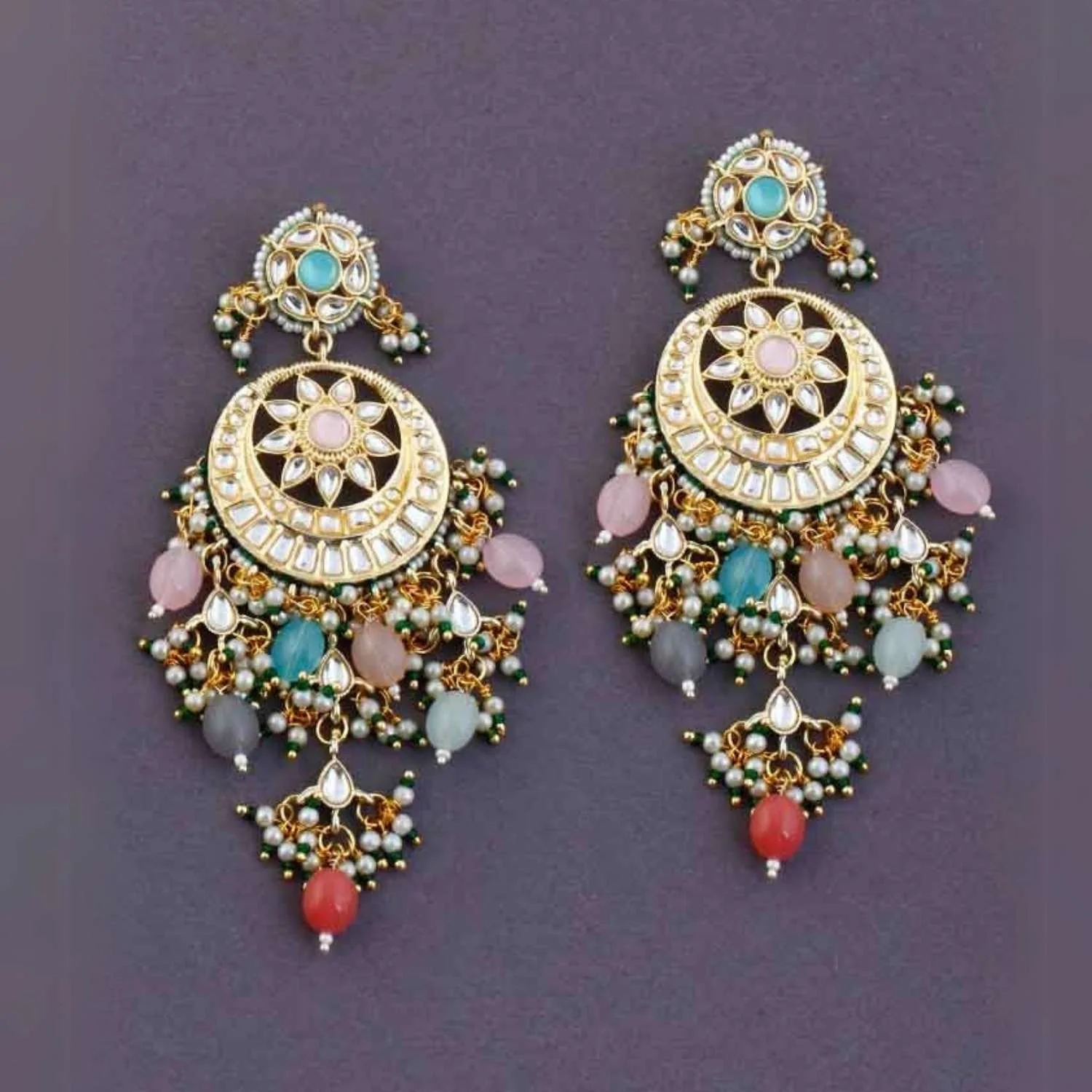 Multicolor Aakifah Chandbalis - Image 3
