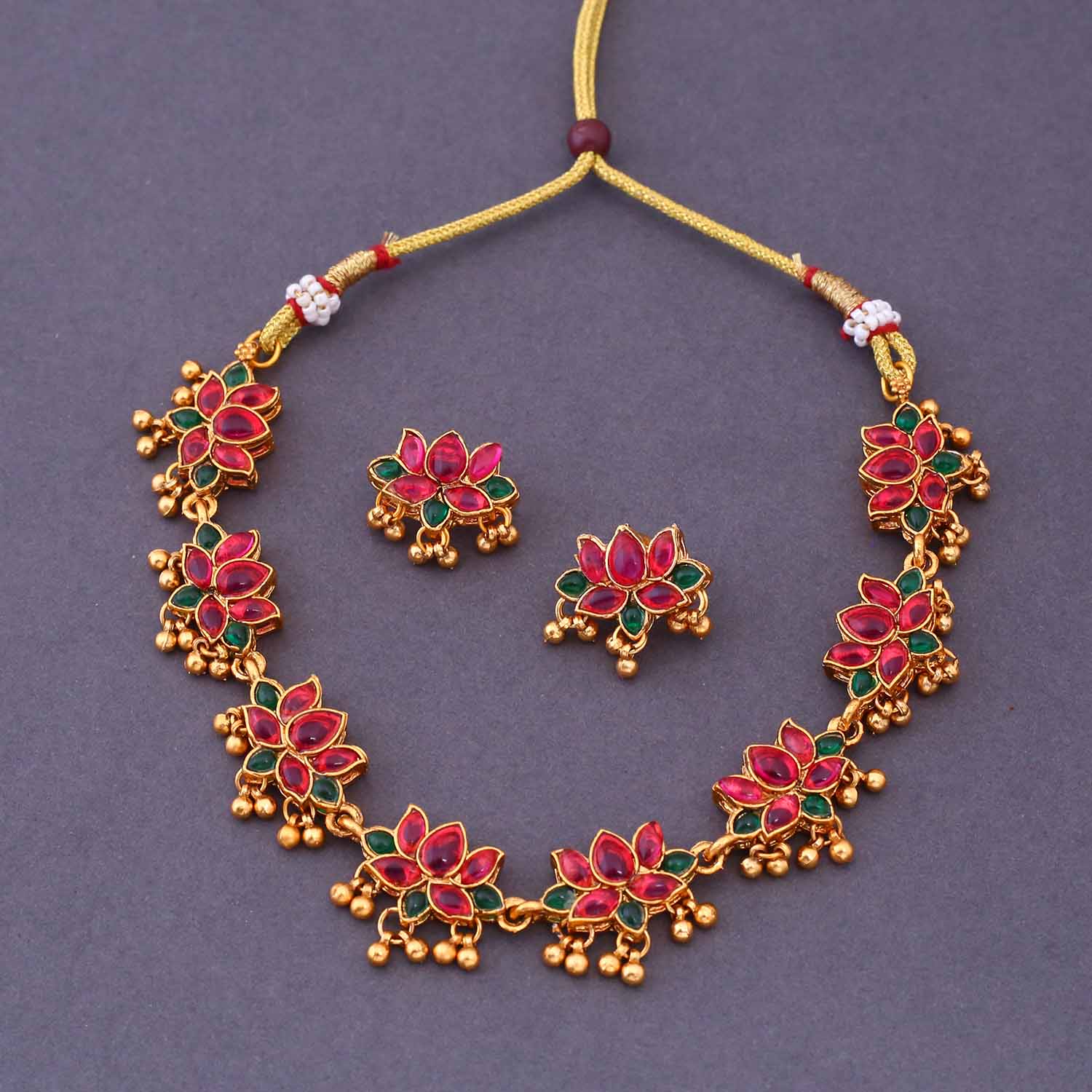 Multicolor Aaruni Antique Jewellery Set - New Arrival - Image 3