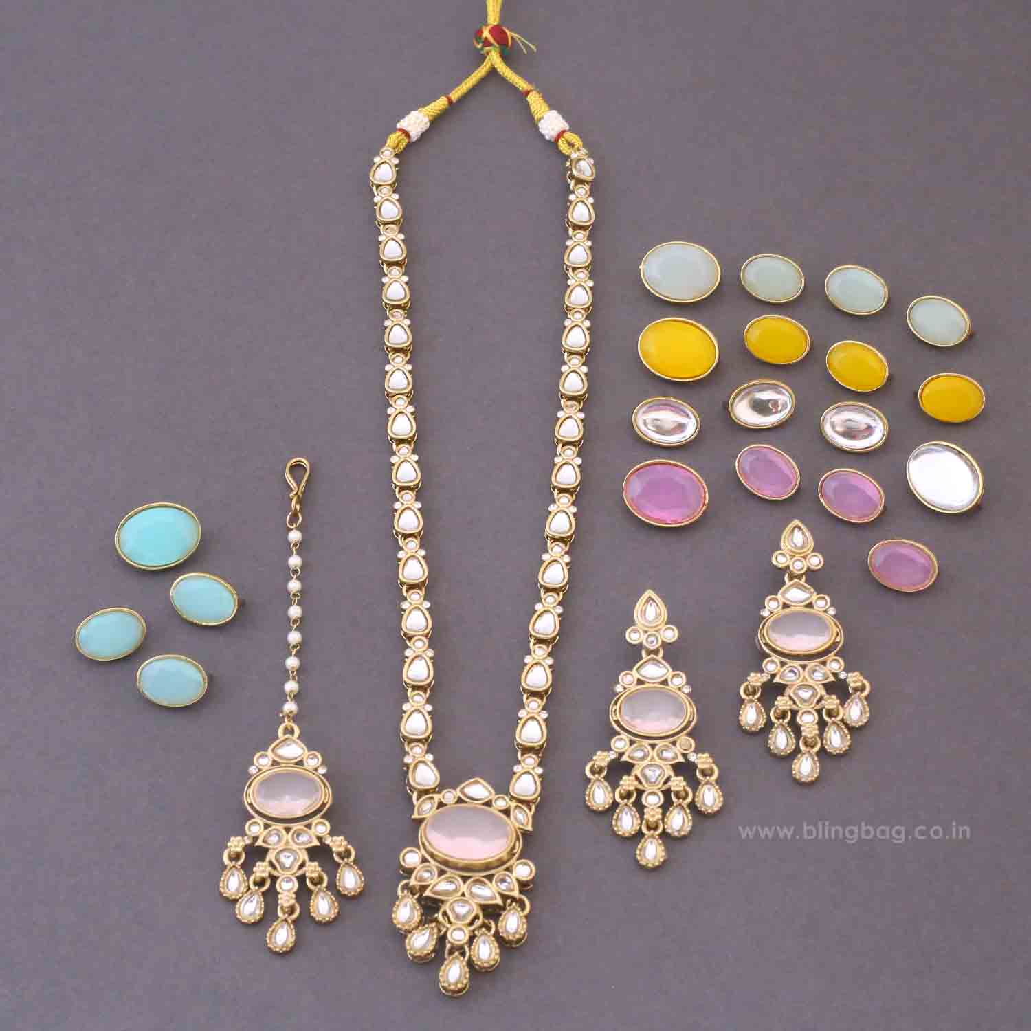 Multicolor Anikashi Kundan Jewellery Set - Image 4