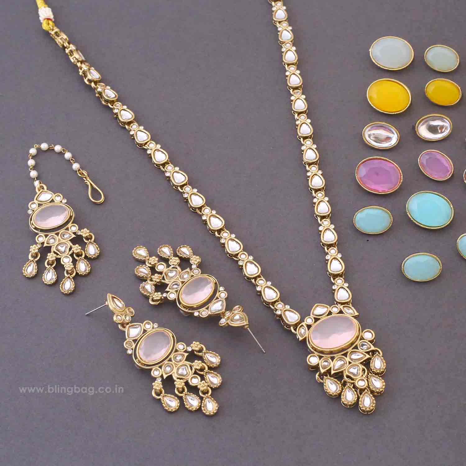 Multicolor Anikashi Kundan Jewellery Set - Image 5