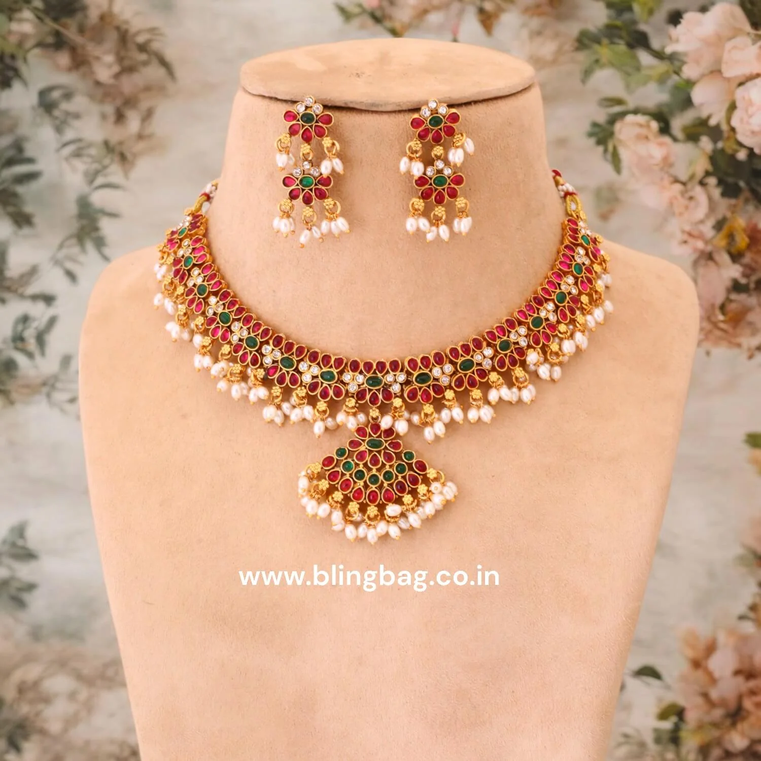 Multicolor Arati Antique Jewellery Set - New Arrival - Image 2