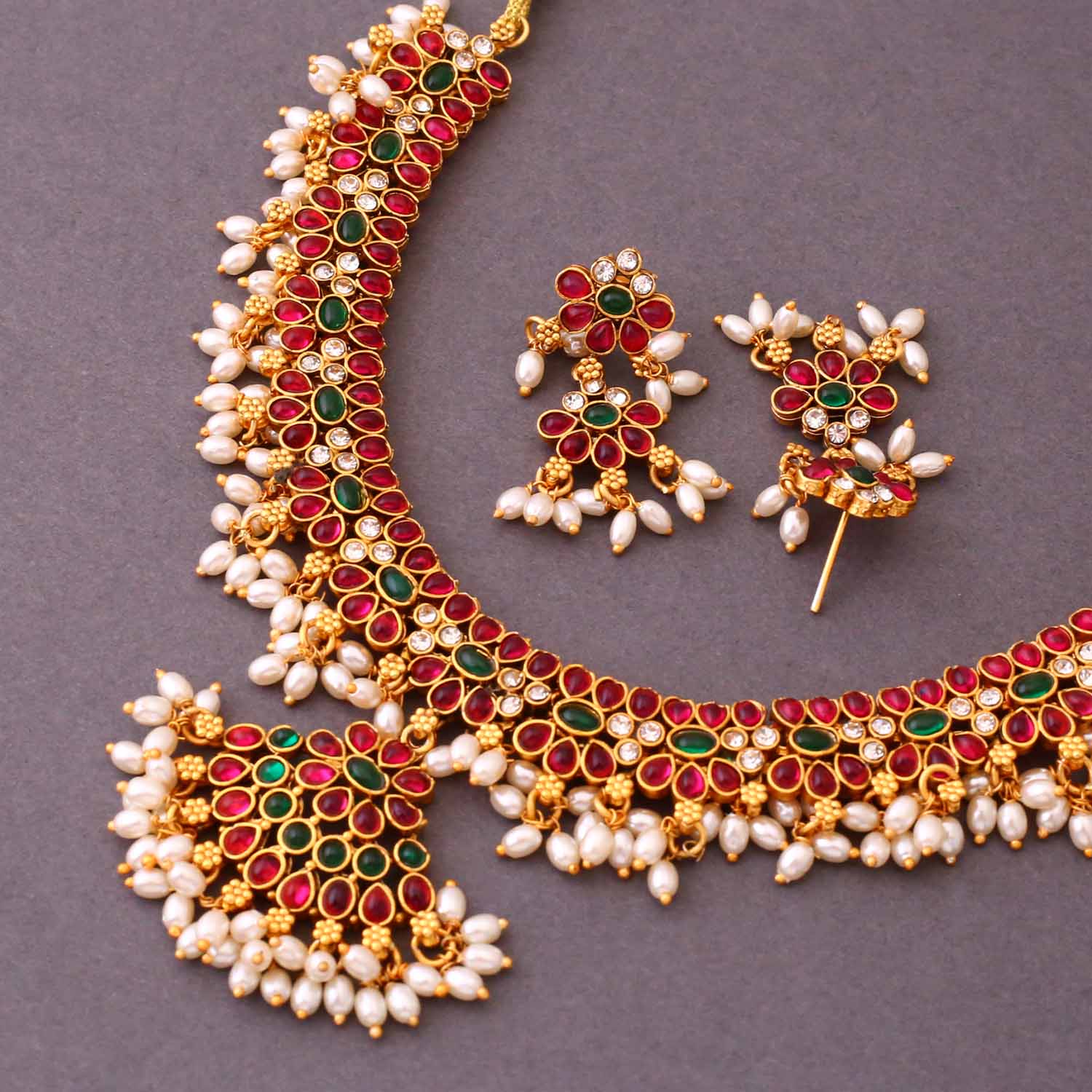 Multicolor Arati Antique Jewellery Set - New Arrival - Image 4