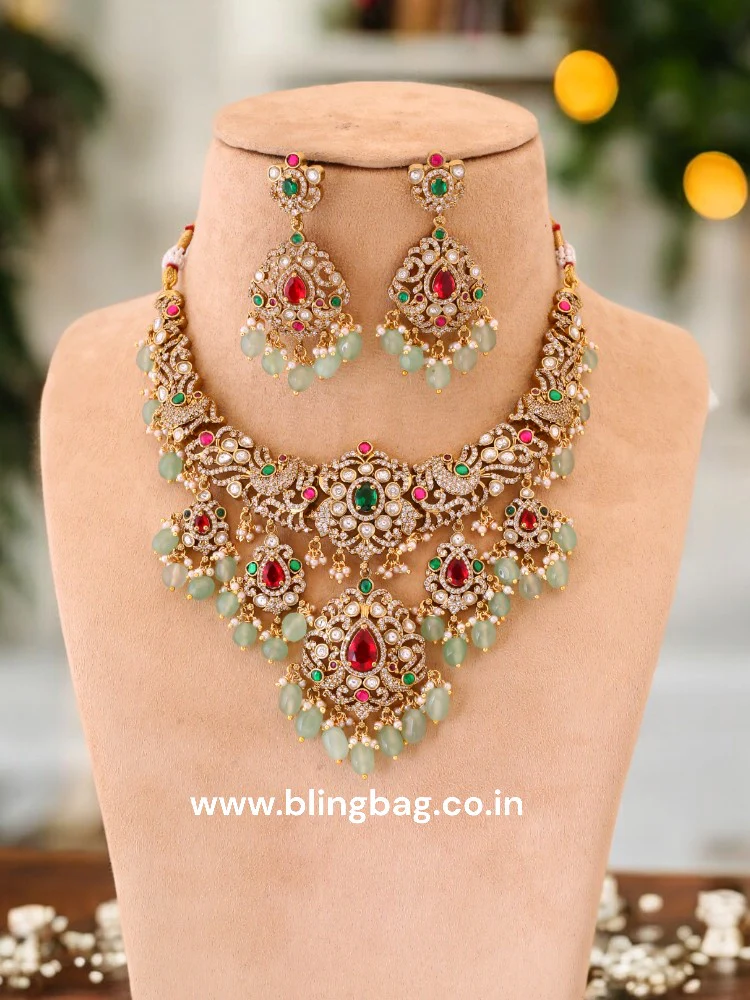 Multicolor Aravie Victorian Jewellery Set - New Arrival - Image 2