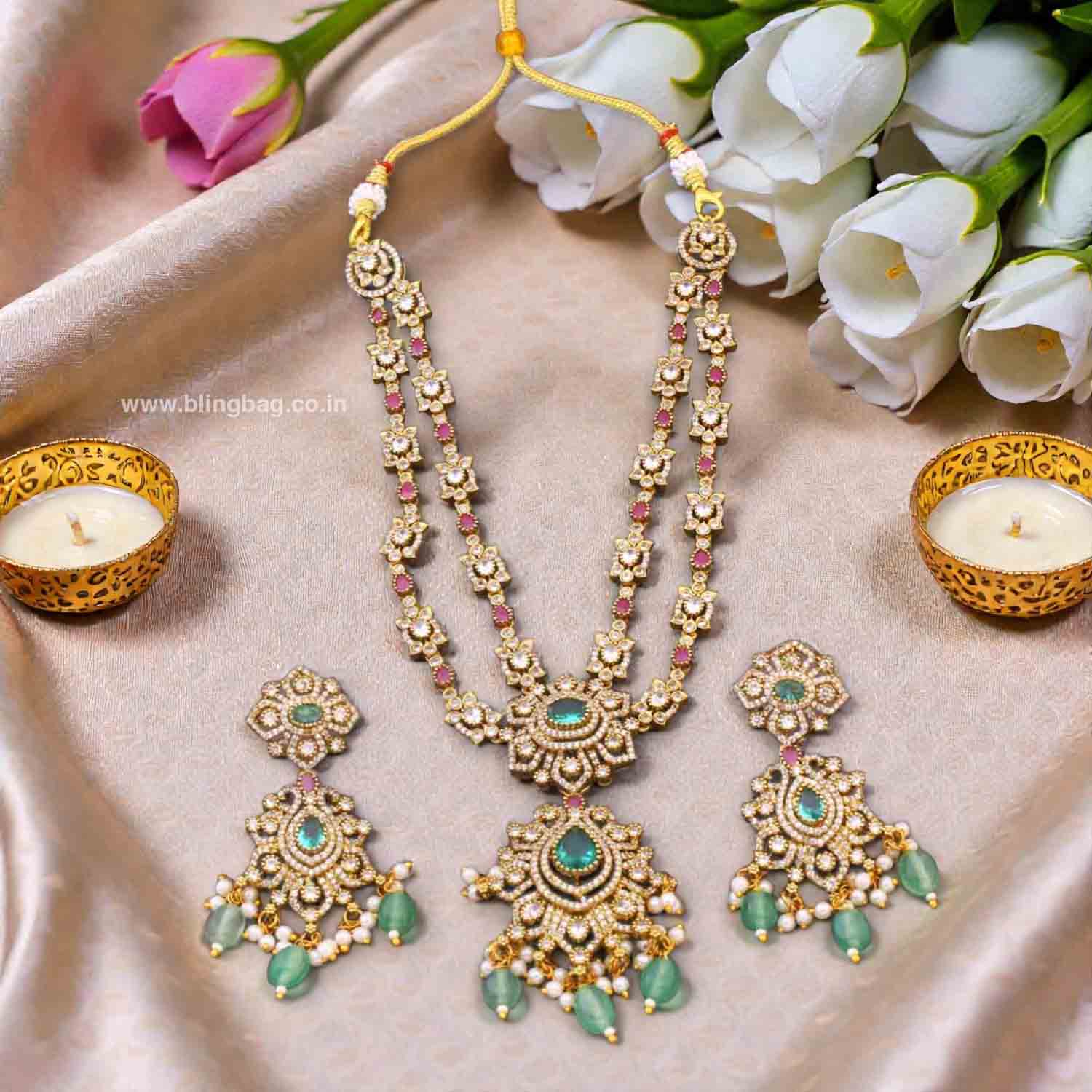 Multicolor Avalea Victorian Jewellery Set- New Arrivals - Image 2