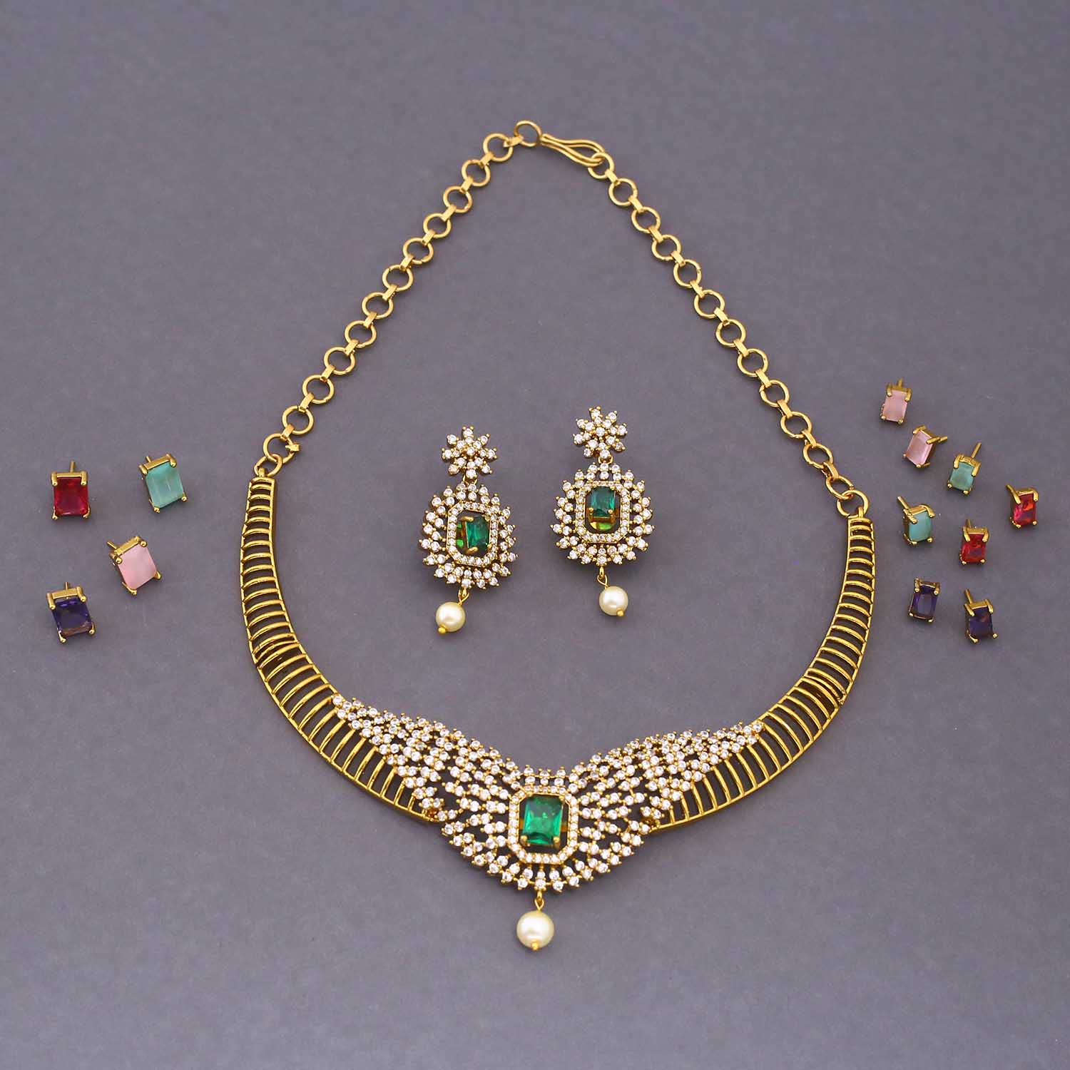 Multicolor Avni Hasli Victorian Jewellery Set - New Arrival - Image 4
