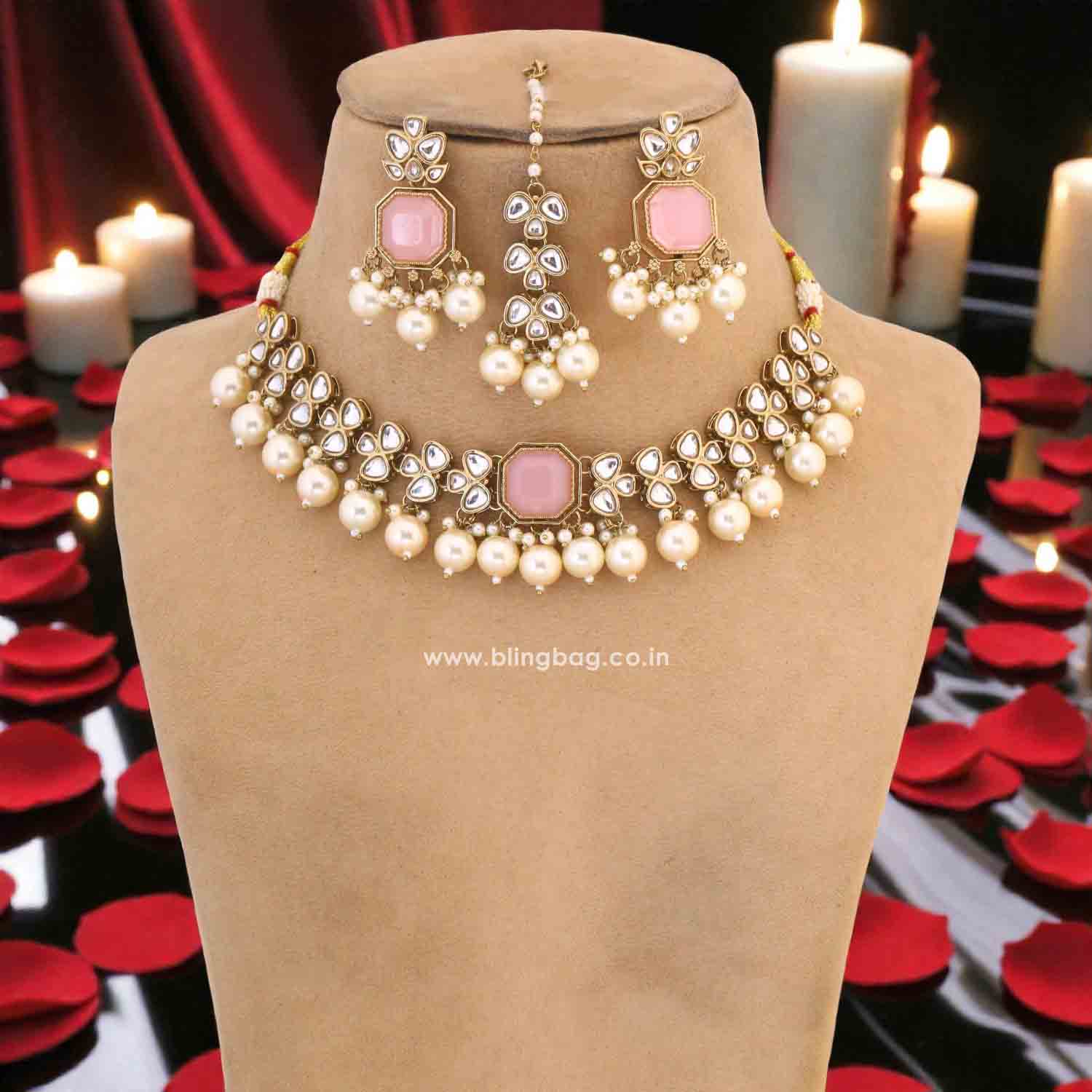 Multicolor Avnishi Kundan Jewellery Set - Image 3