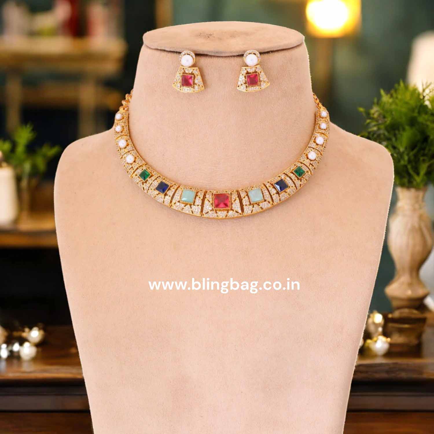Multicolor Awyaa Antique Jewellery Set- New Arrival - Image 2