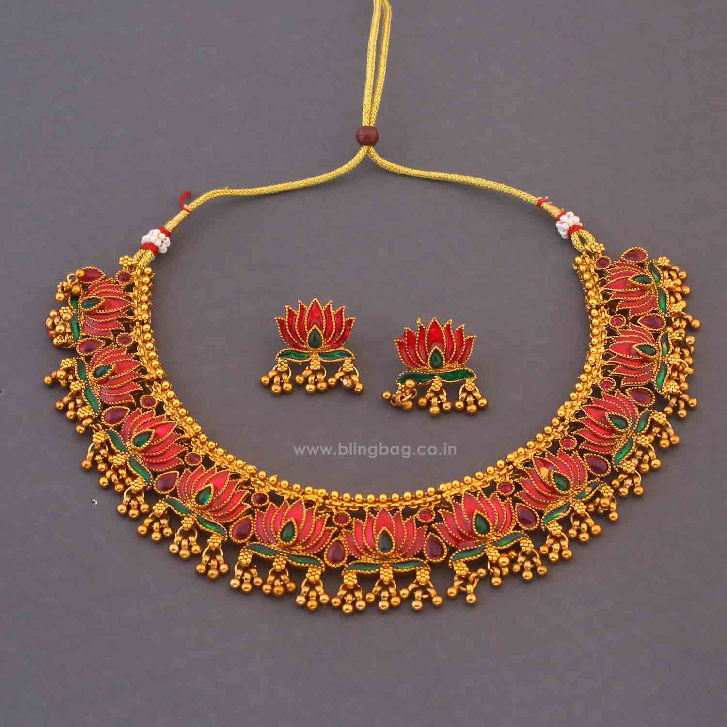 Multicolor Bahula Antique Jewellery Set - New Arrival - Image 3