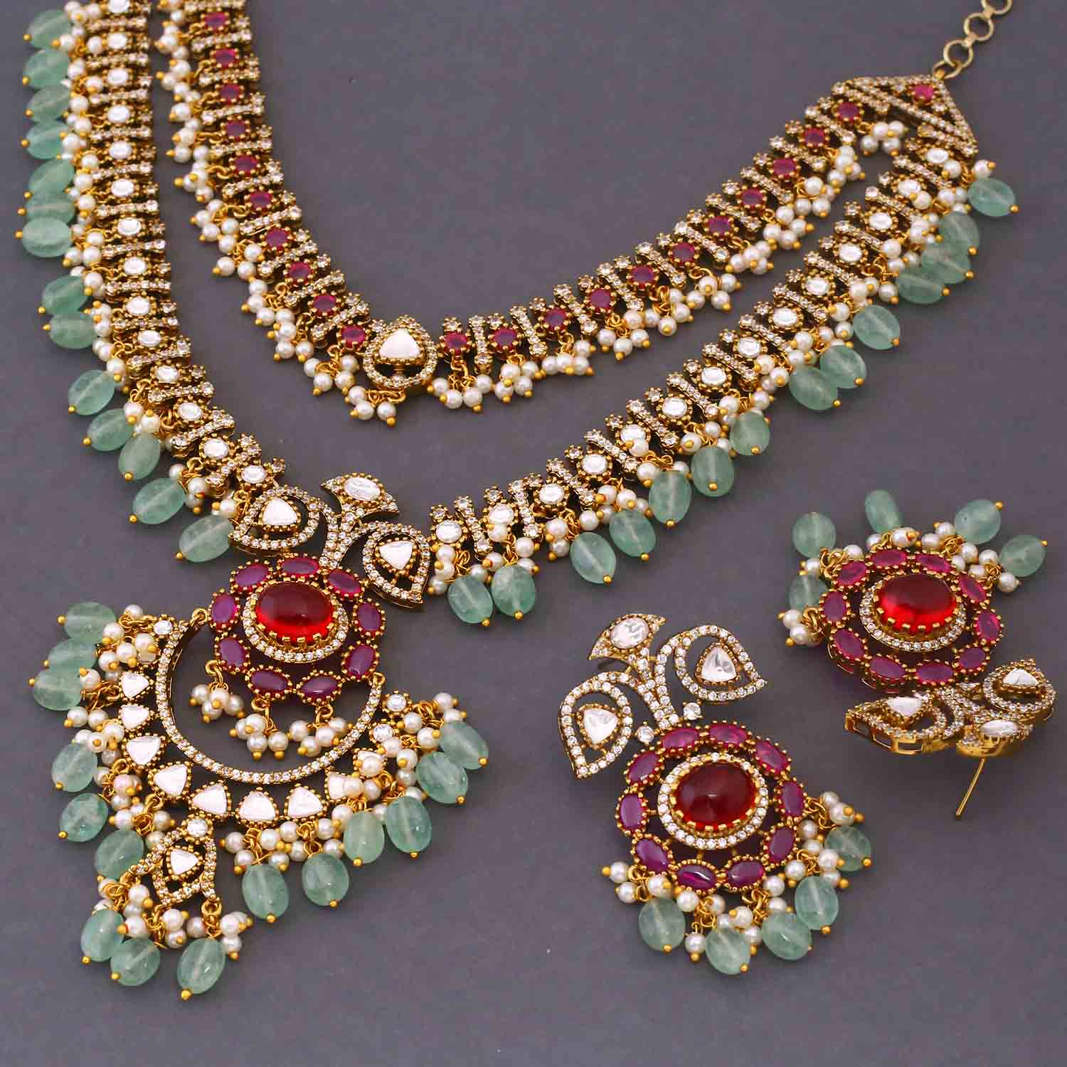 Multicolor Bellora Victorian Jewellery Set - New Arrival - Image 5