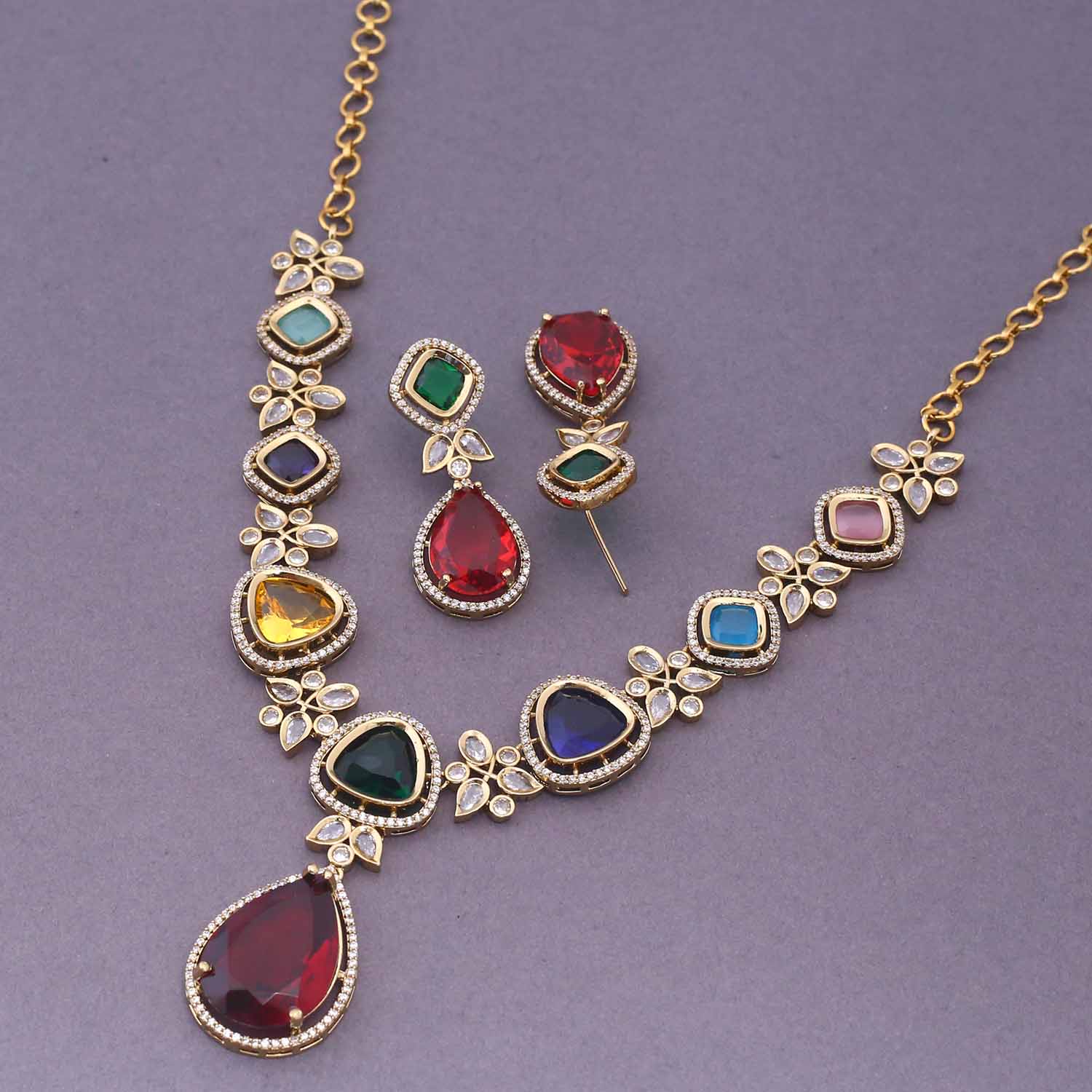 Multicolor Bettina Victorian Jewellery Set - New Arrival - Image 5