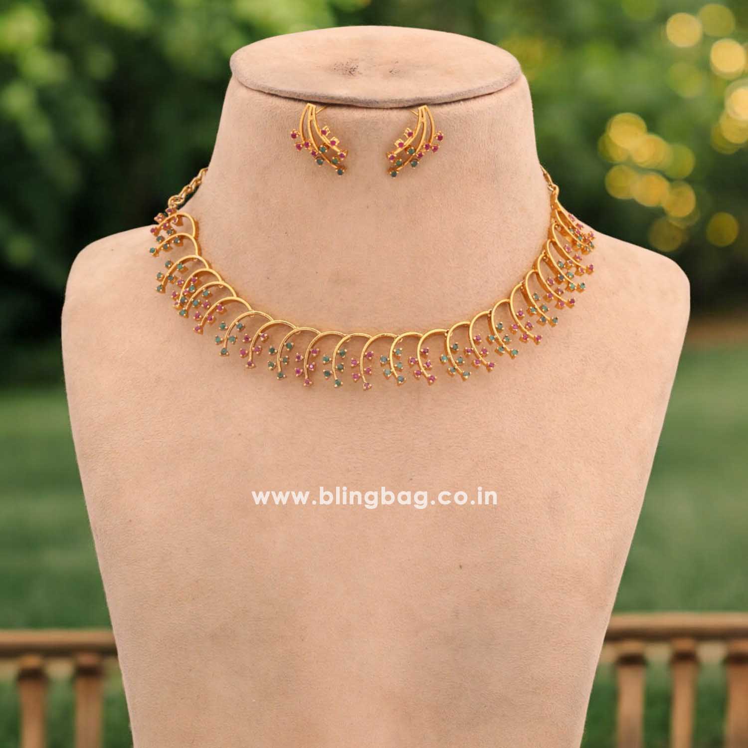 Multicolor Bhagyajyoti Antique Jewellery Set - New Arrival - Image 2