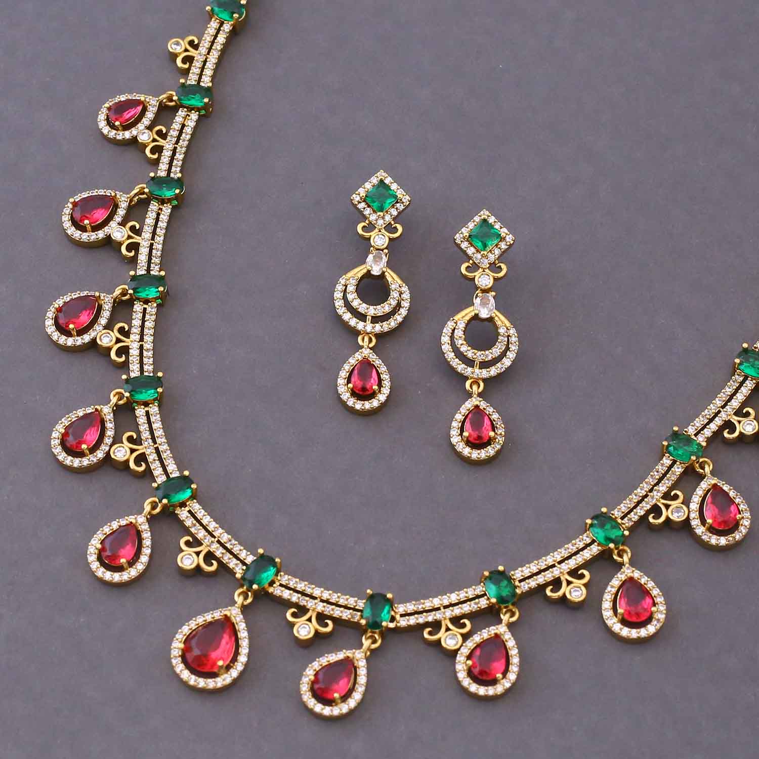 Multicolor Blessi Victorian Jewellery Set - New Arrival - Image 5