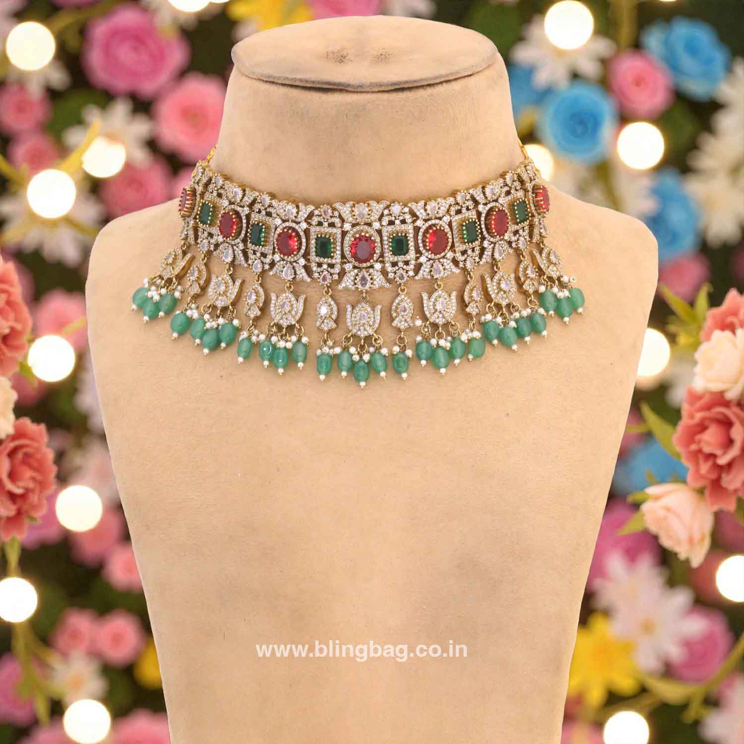 Multicolor Calindra Victorian Jewellery Set - New Arrival - Image 3