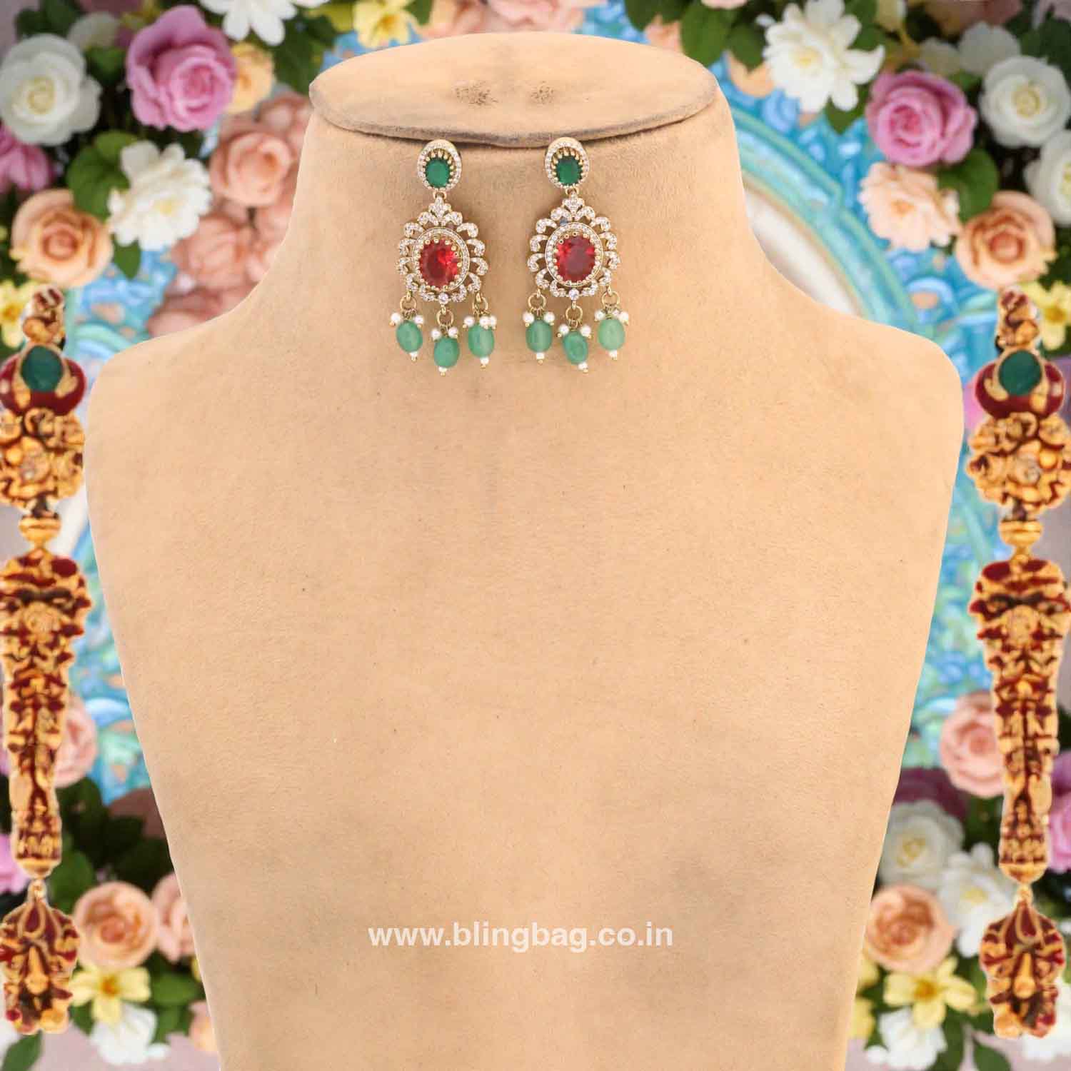 Multicolor Calindra Victorian Jewellery Set - New Arrival - Image 4