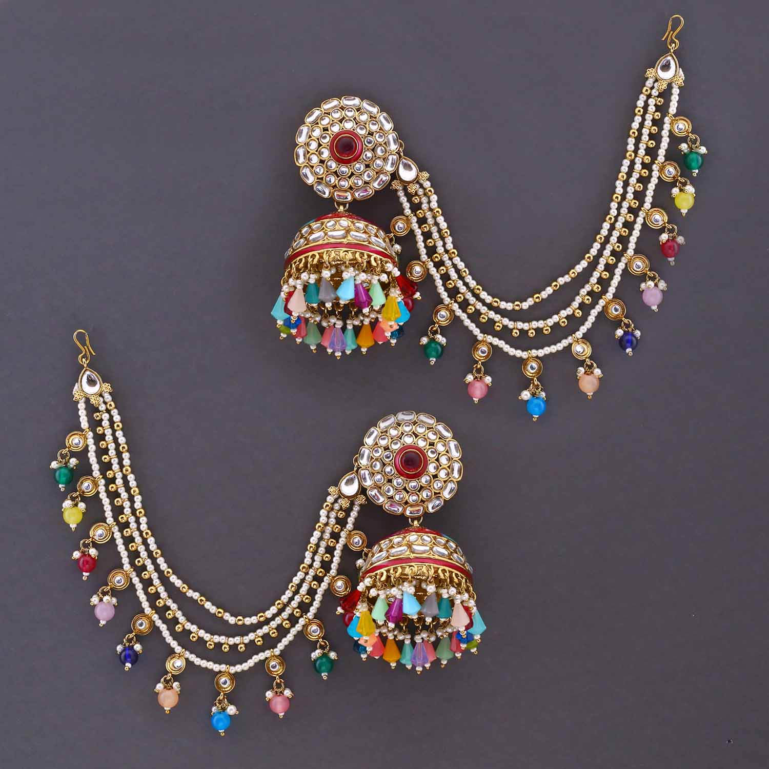 Multicolor Charulya Sahara Jhumkis - Image 2