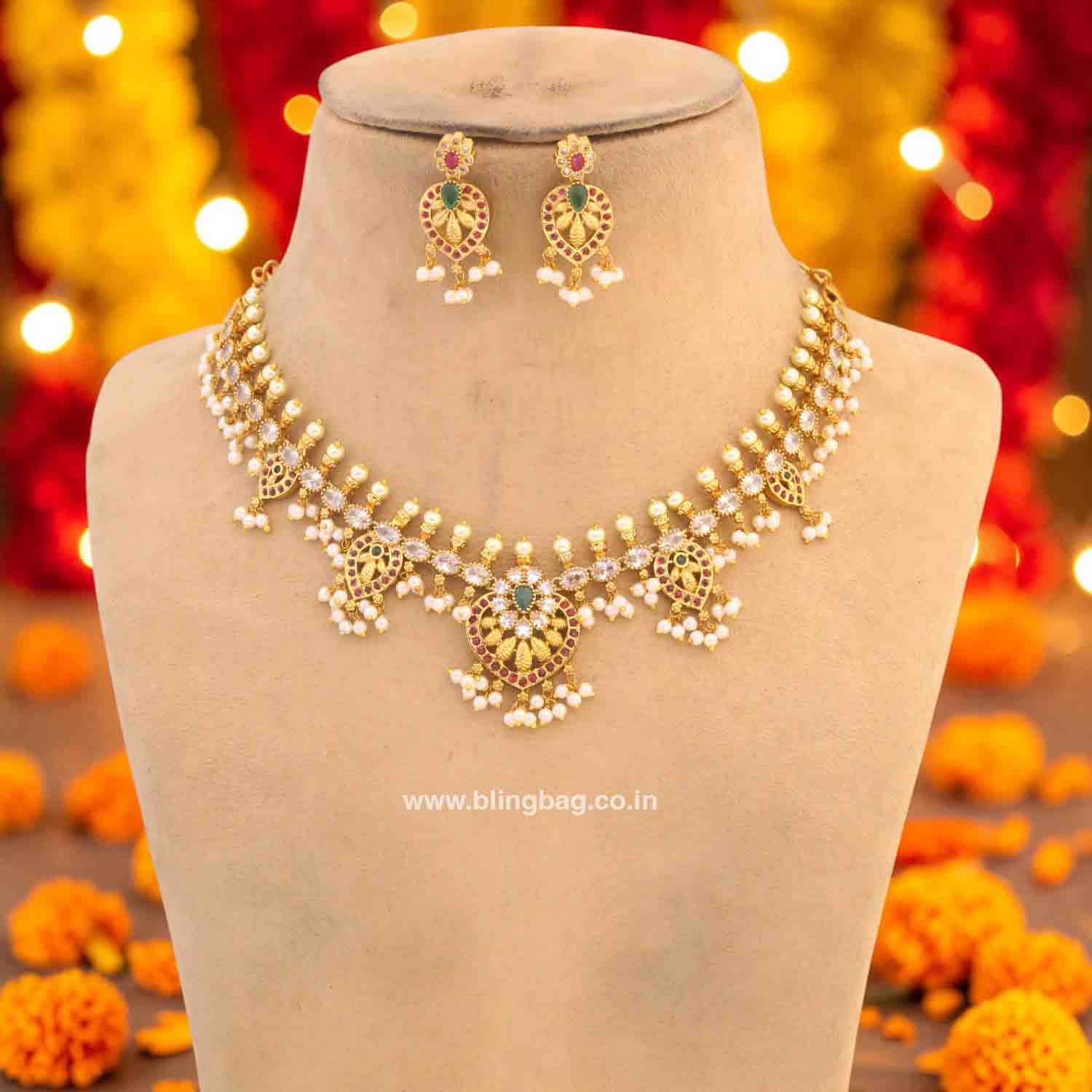 Multicolor Chetna Antique Jewellery Set - New Arrival - Image 2