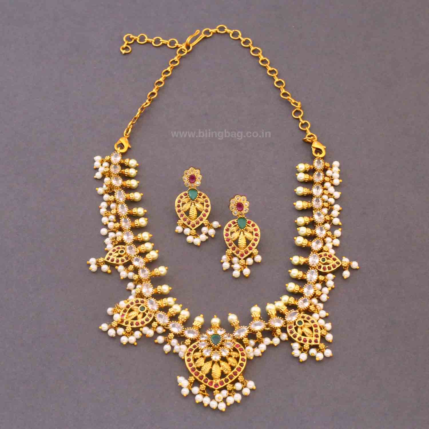 Multicolor Chetna Antique Jewellery Set - New Arrival - Image 4