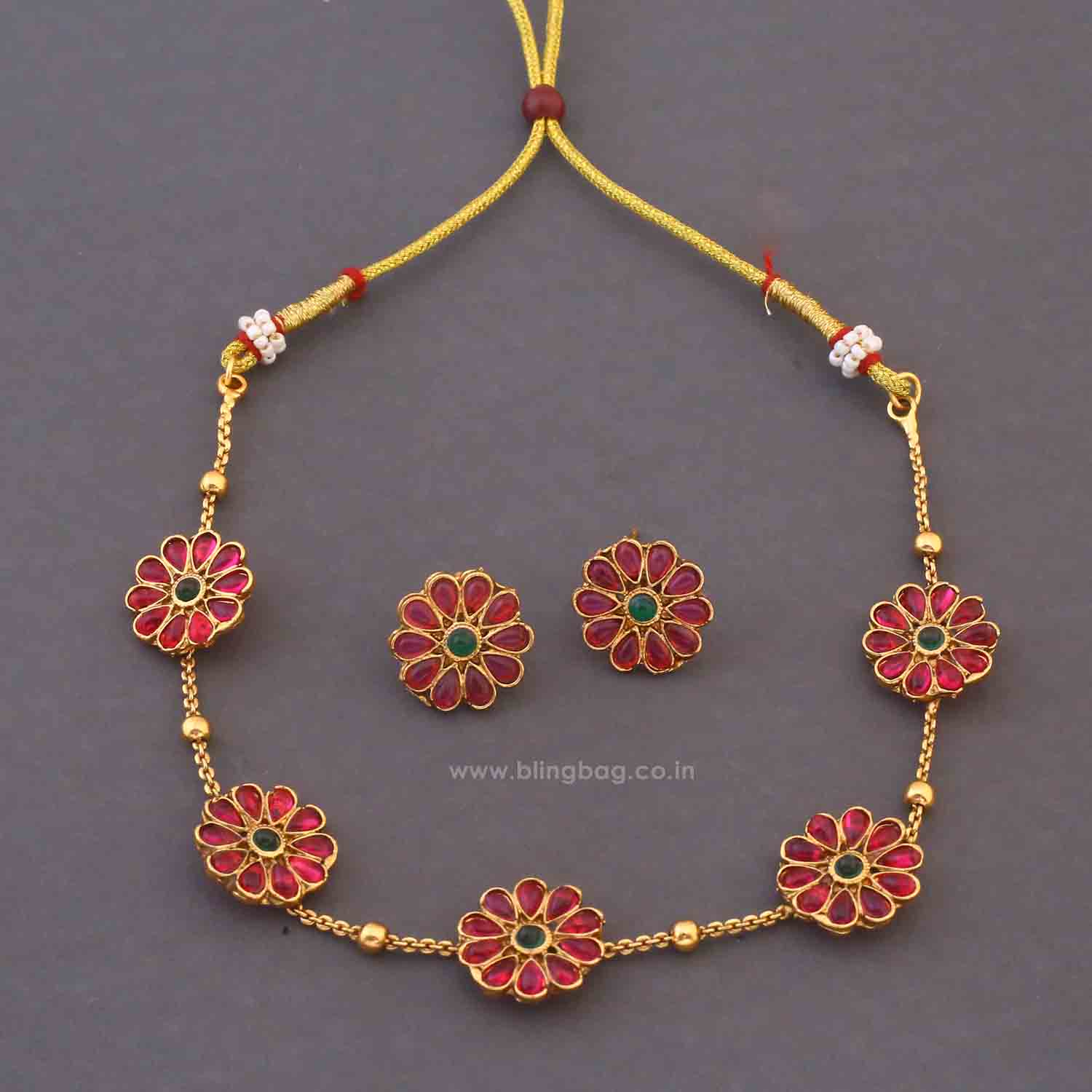 Multicolor Chumki Antique Jewellery Set - New Arrival - Image 3