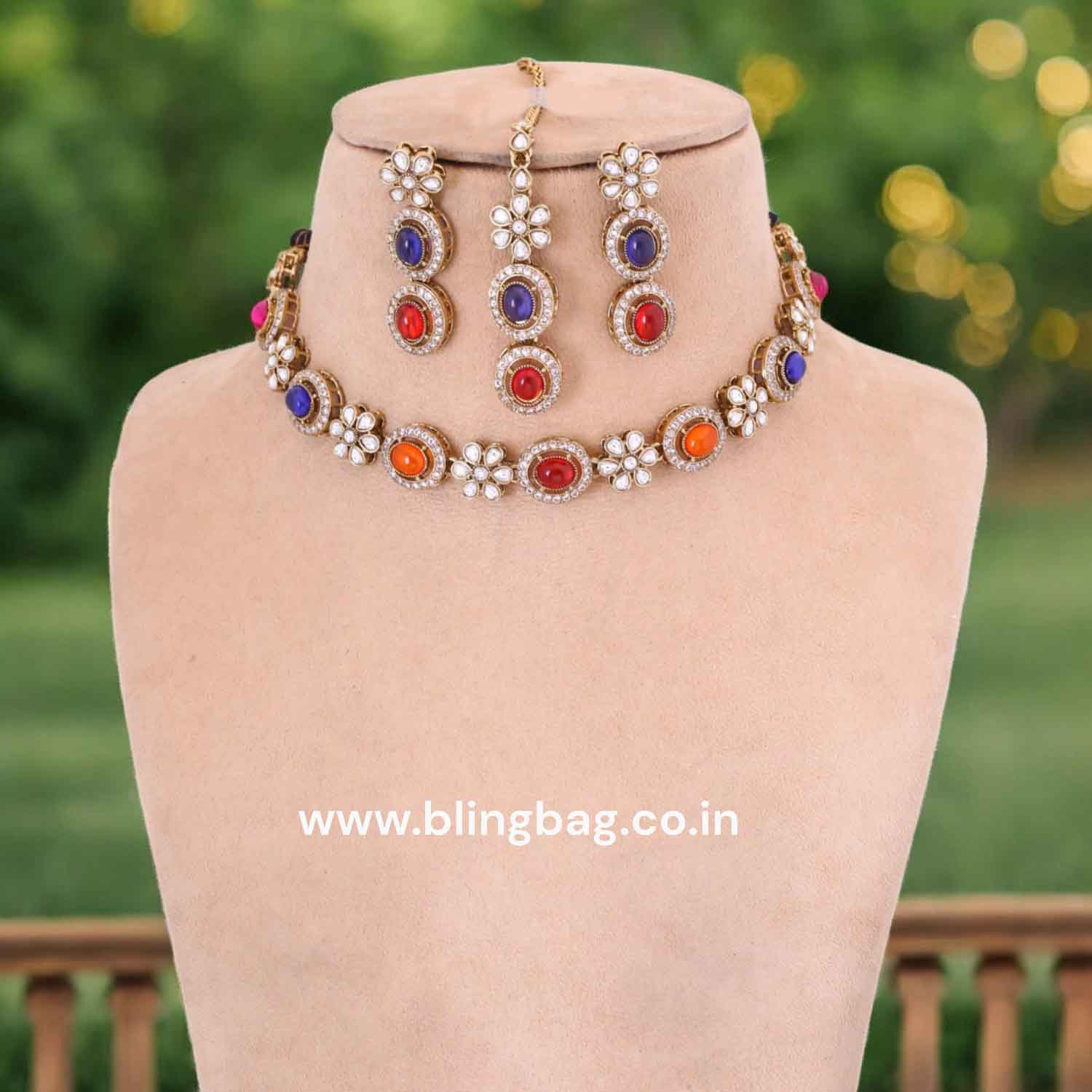 Multicolor Darina Victorian Jewellery Set- New Arrival - Image 2