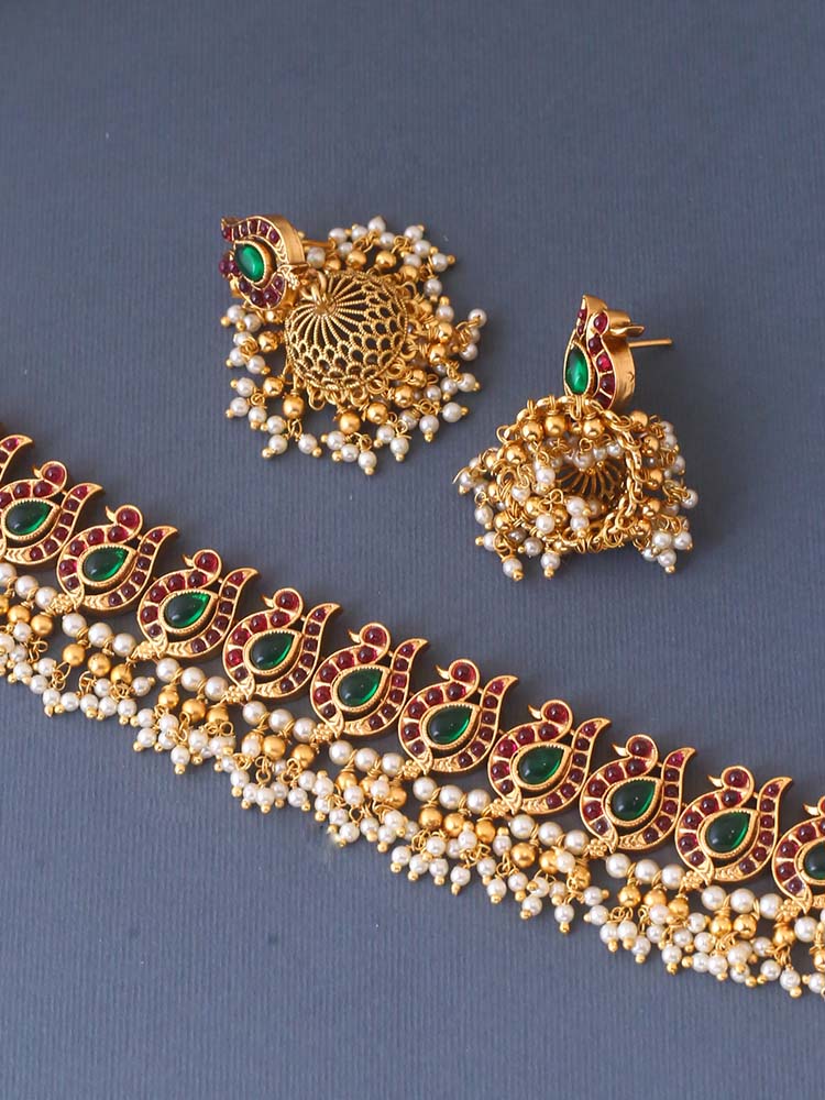 Multicolor Deeptika Temple Jewellery Set - Image 4