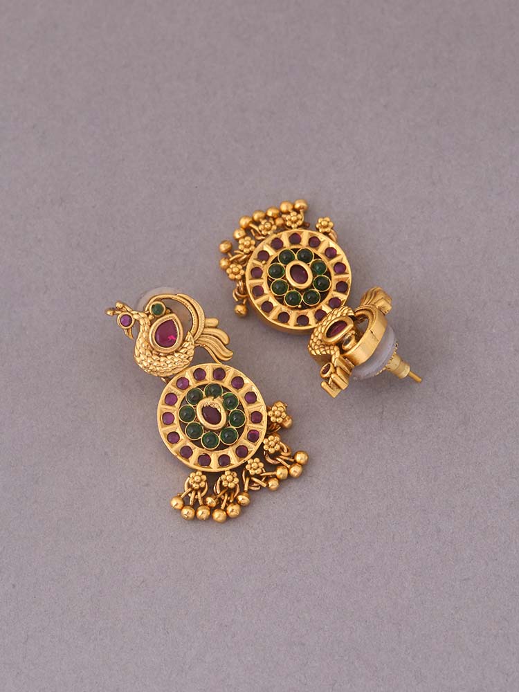Multicolor Dharmika Temple Studs - Image 3