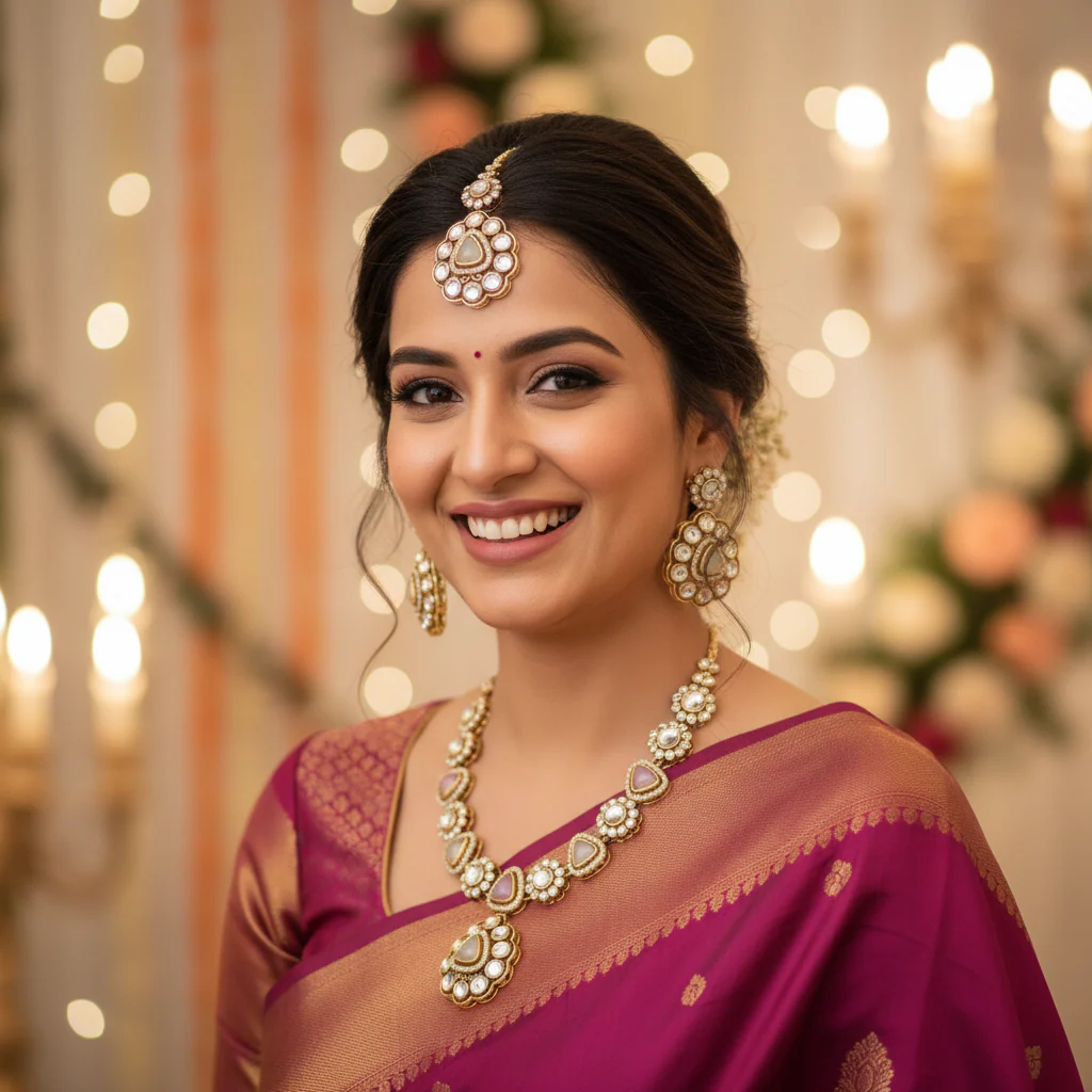 Multicolor Dhivyashi Kundan Jewellery Set - Image 6