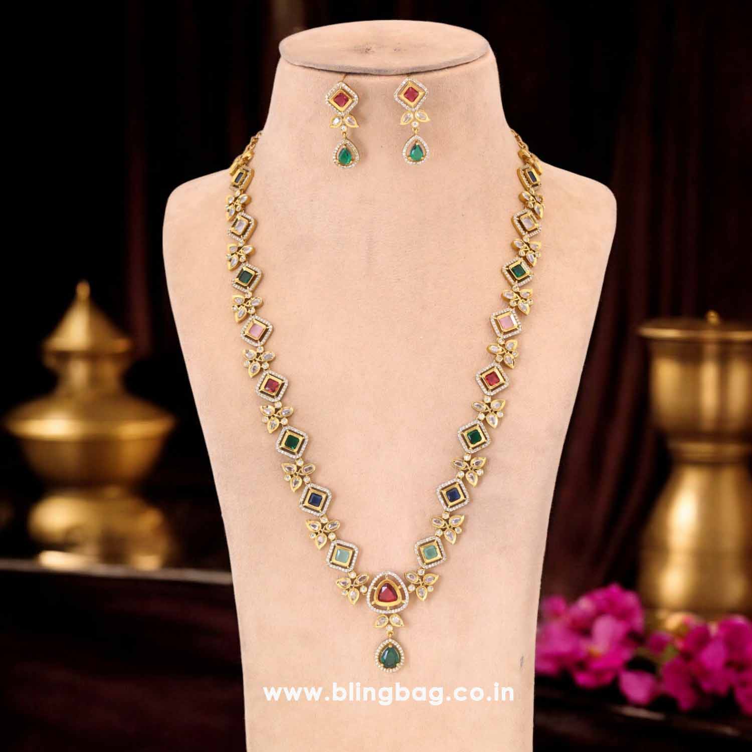 Multicolor Diar Victorian Jewellery Set- New Arrival - Image 2