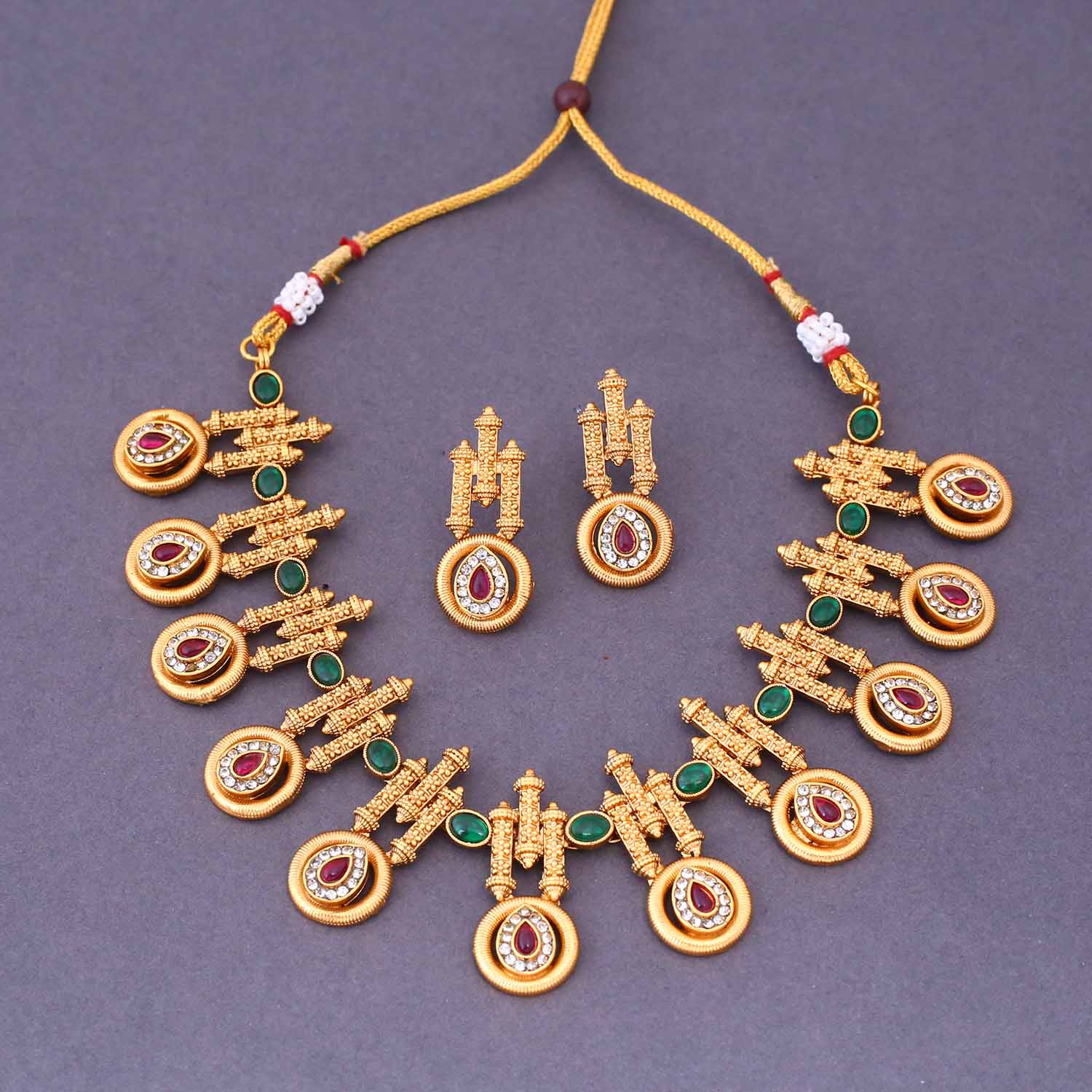 Multicolor Ekveen Antique Jewellery Set - New Arrival - Image 3