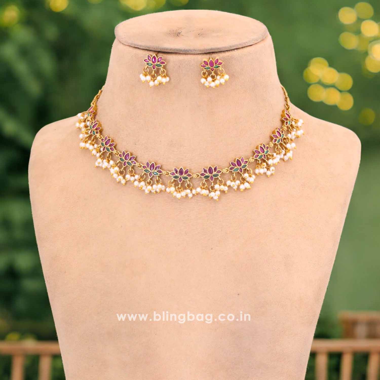 Multicolor Esheeya Antique Jewellery Set - New Arrival - Image 2