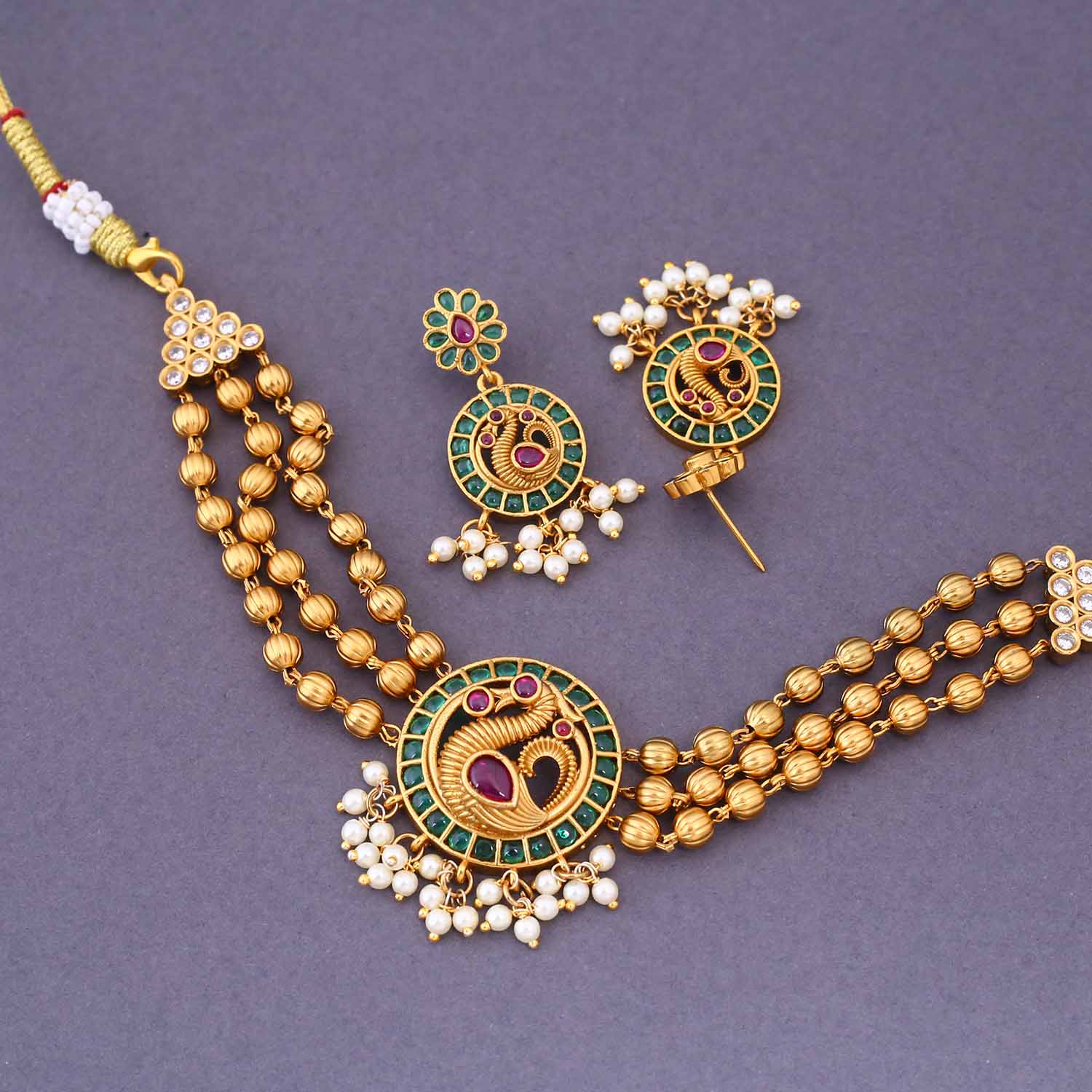 Multicolor Eshmeet Antique Jewellery Set - New Arrival - Image 4