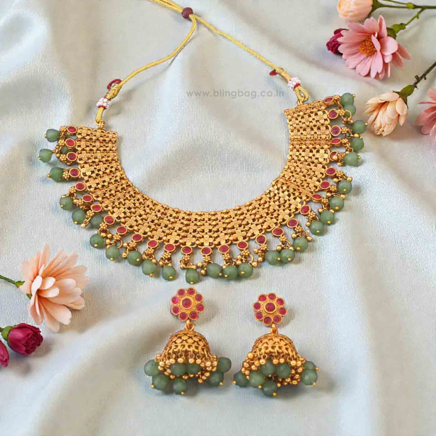 Multicolor Farida Antique Jewellery Set - New Arrival - Image 2