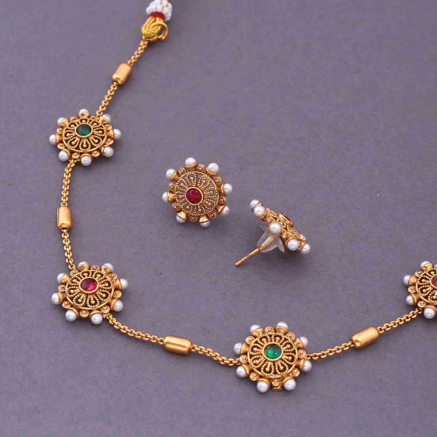 Multicolor Gahana Antique Jewellery Set - New Arrival - Image 4