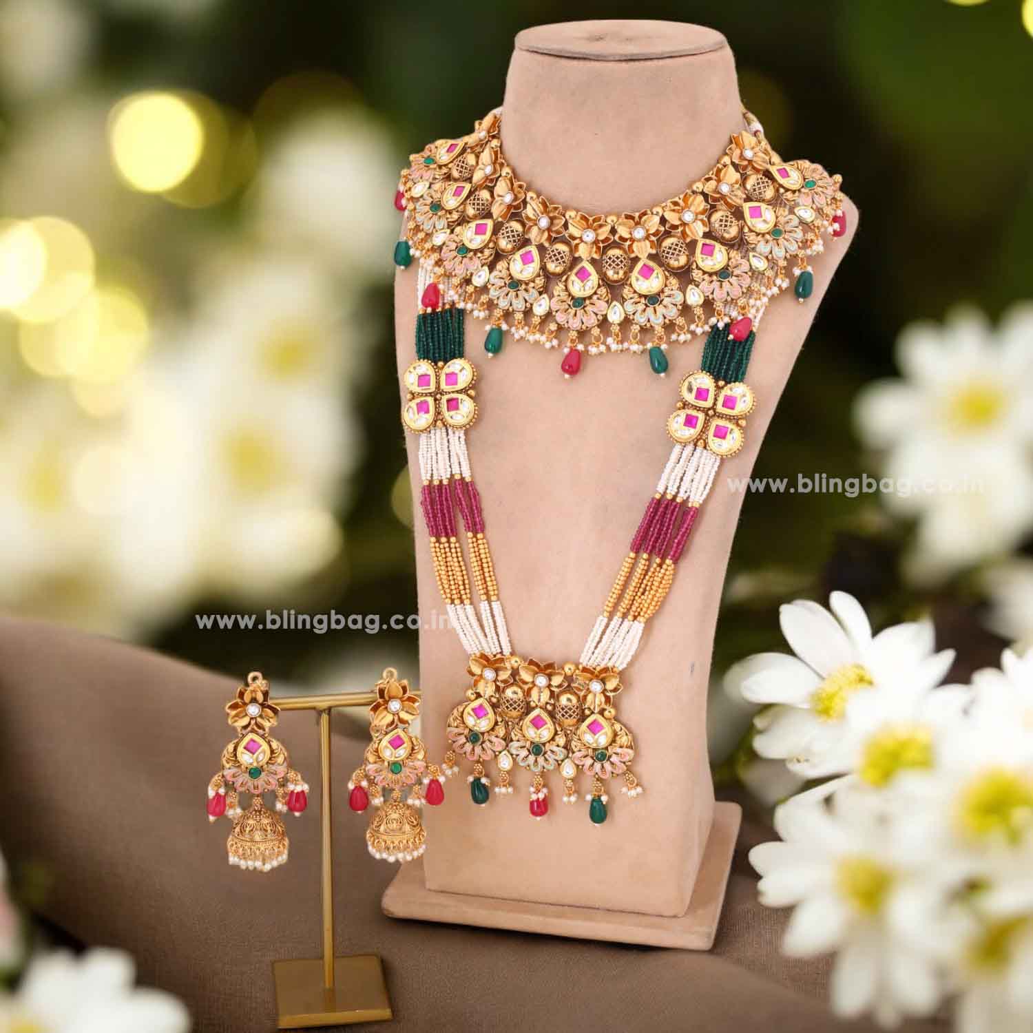 Multicolor Githalya Bridal Jewellery Set - Image 2
