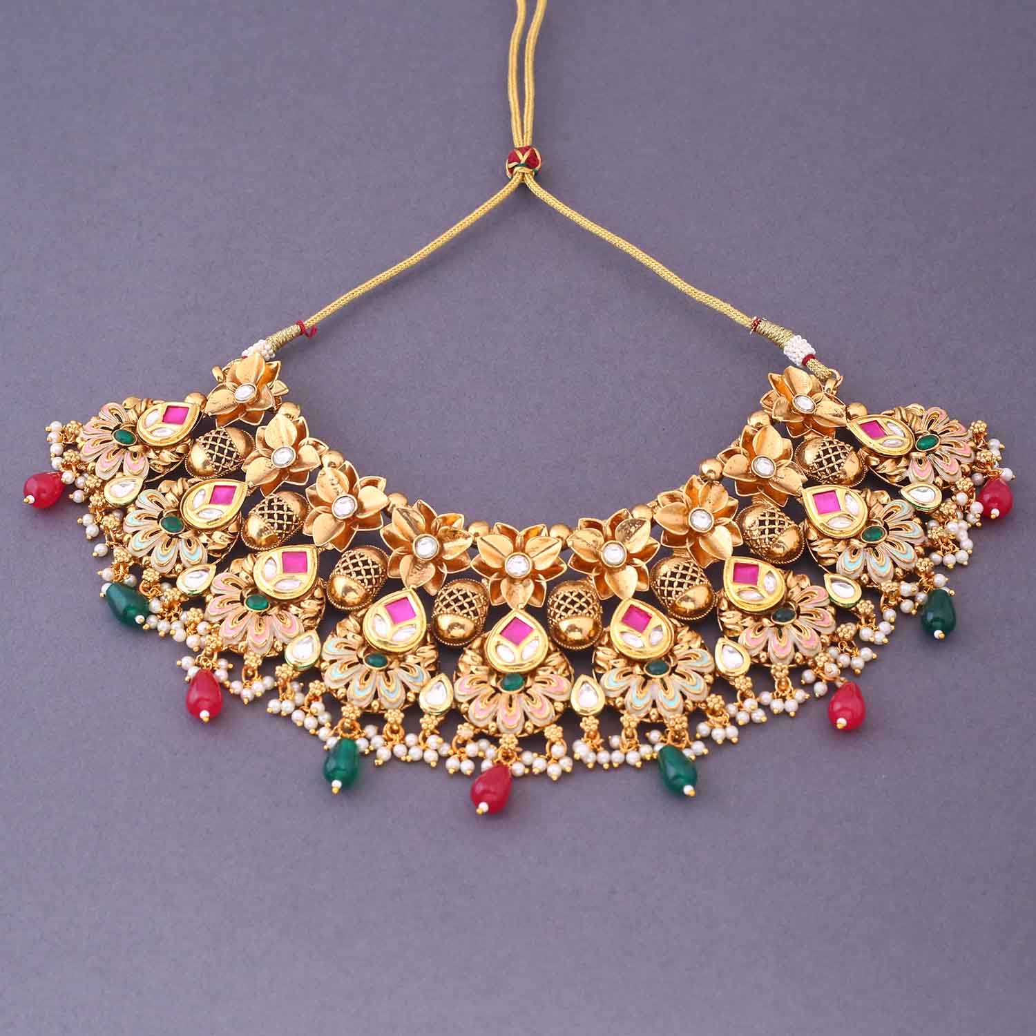 Multicolor Githalya Bridal Jewellery Set - Image 3