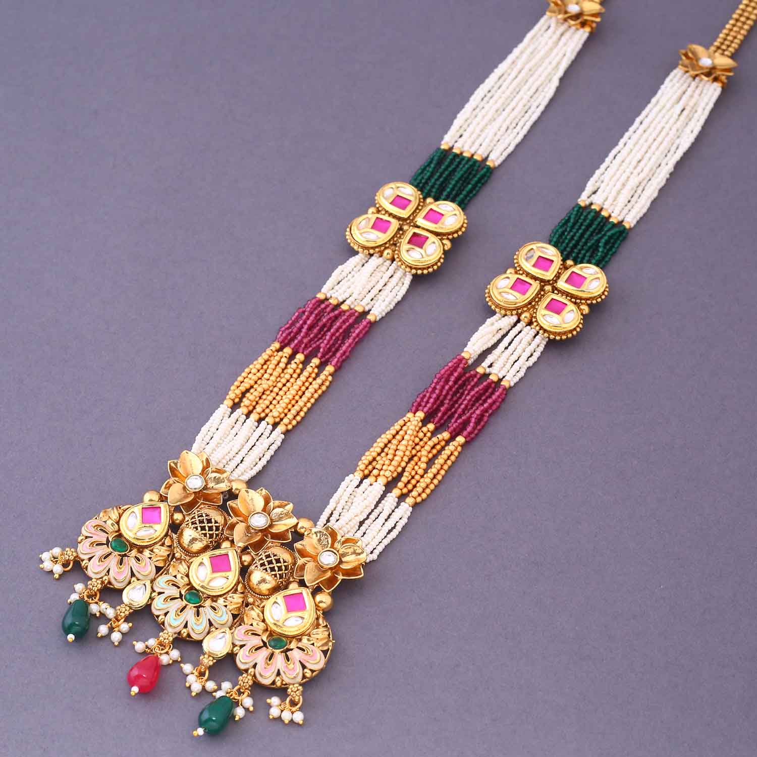 Multicolor Githalya Bridal Jewellery Set - Image 4