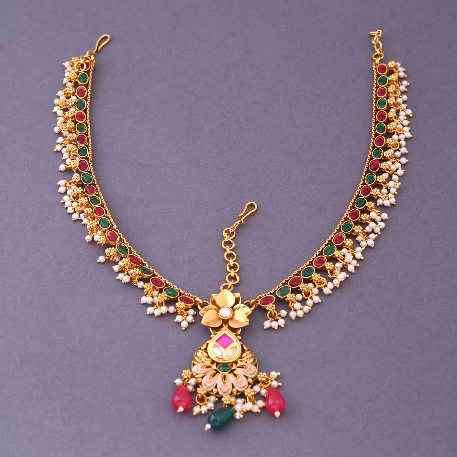 Multicolor Githalya Bridal Jewellery Set - Image 5