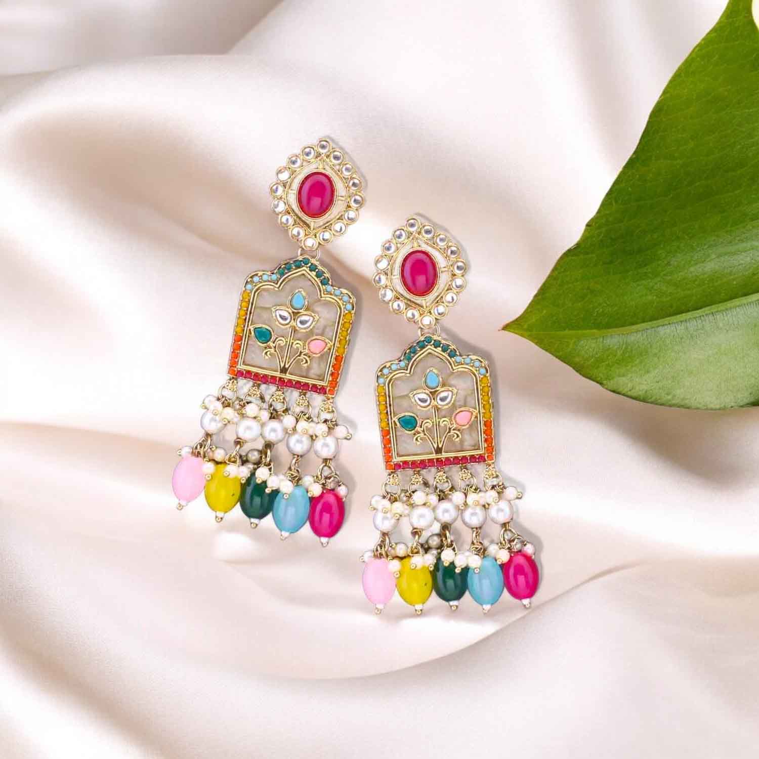 Multicolor Gul Punjabi Danglers