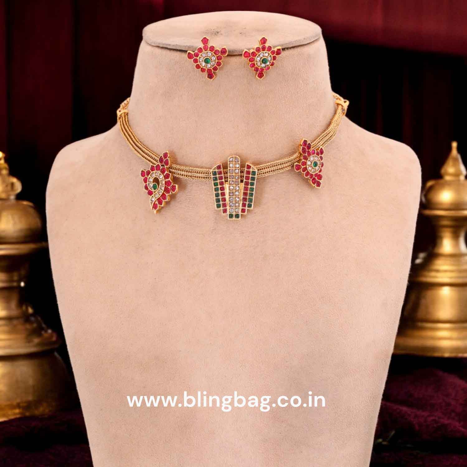 Multicolor Harkiran Antique Jewellery Set - New Arrival - Image 2
