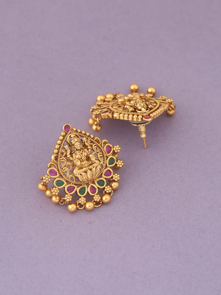 Multicolor Harsidhhi Temple Studs - Image 3