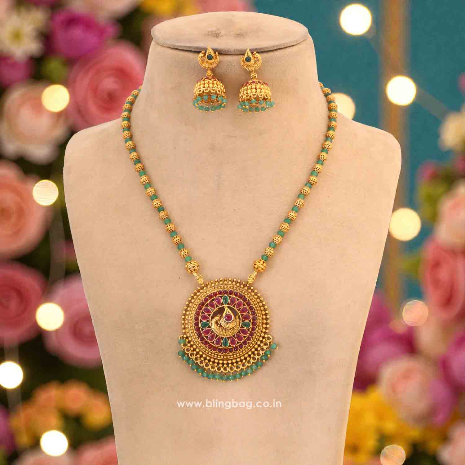 Multicolor Ila Antique Jewellery Set - New Arrival - Image 3