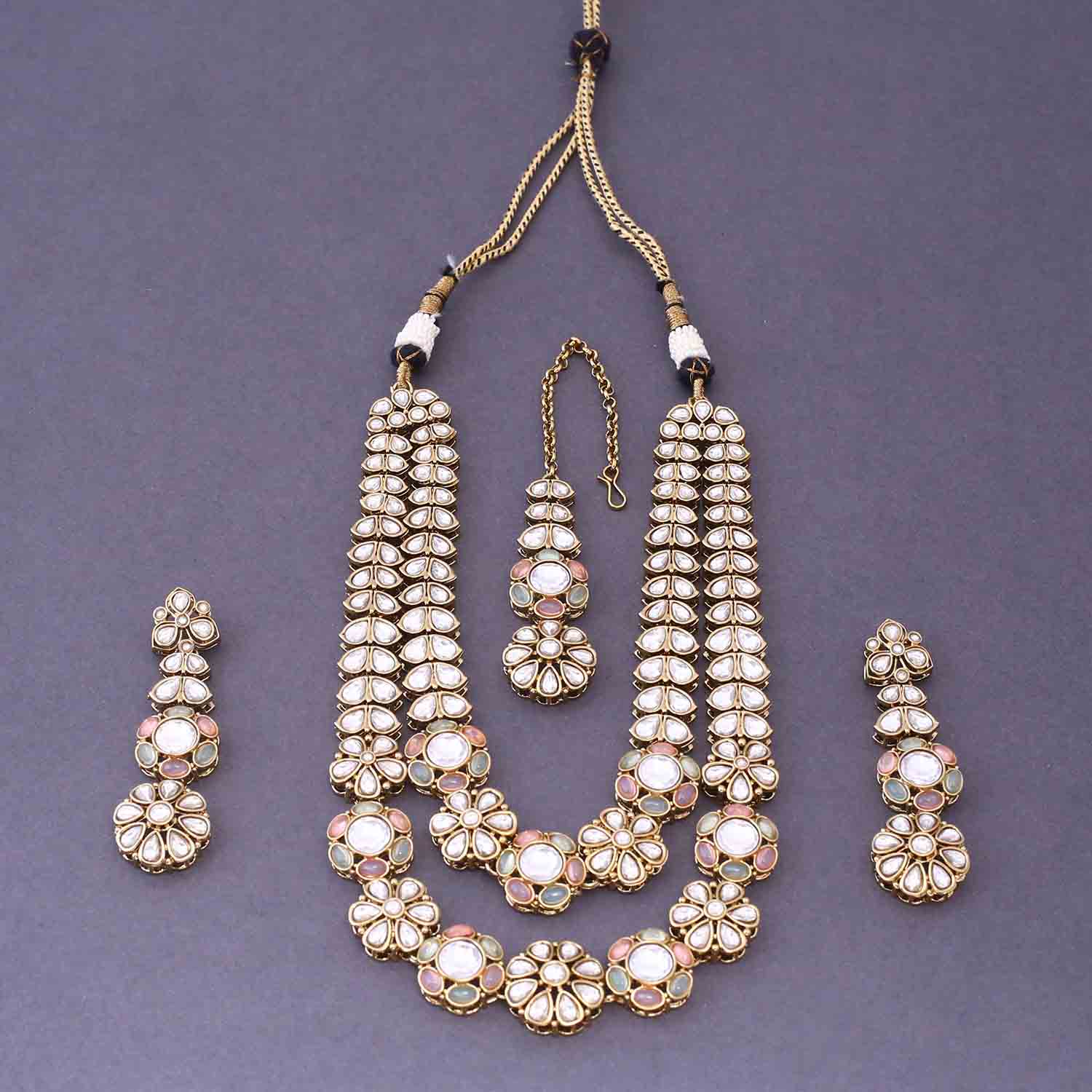 Multicolor Jaine Kundan Jewellery Set - Image 3