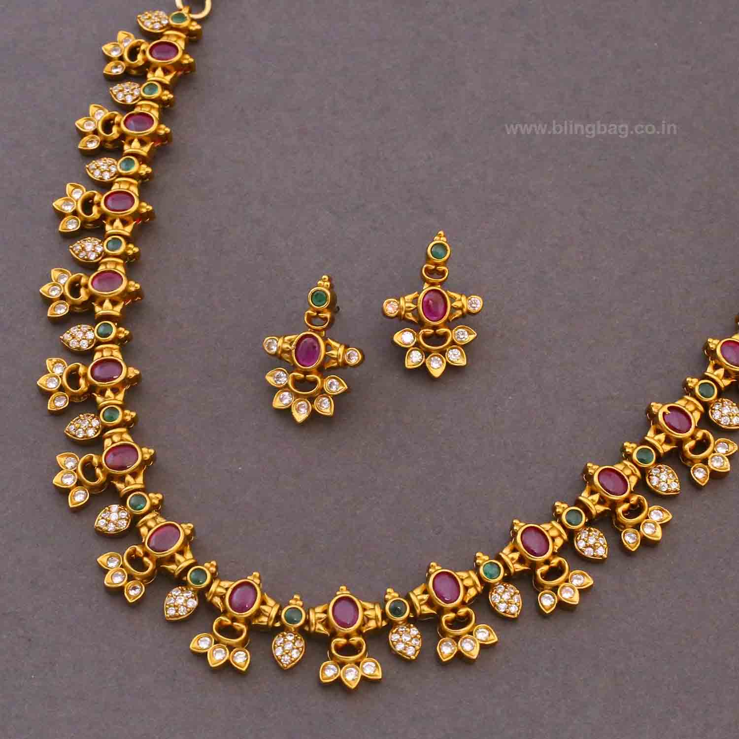 Multicolor Japna Antique Jewellery Set - New Arrival - Image 5