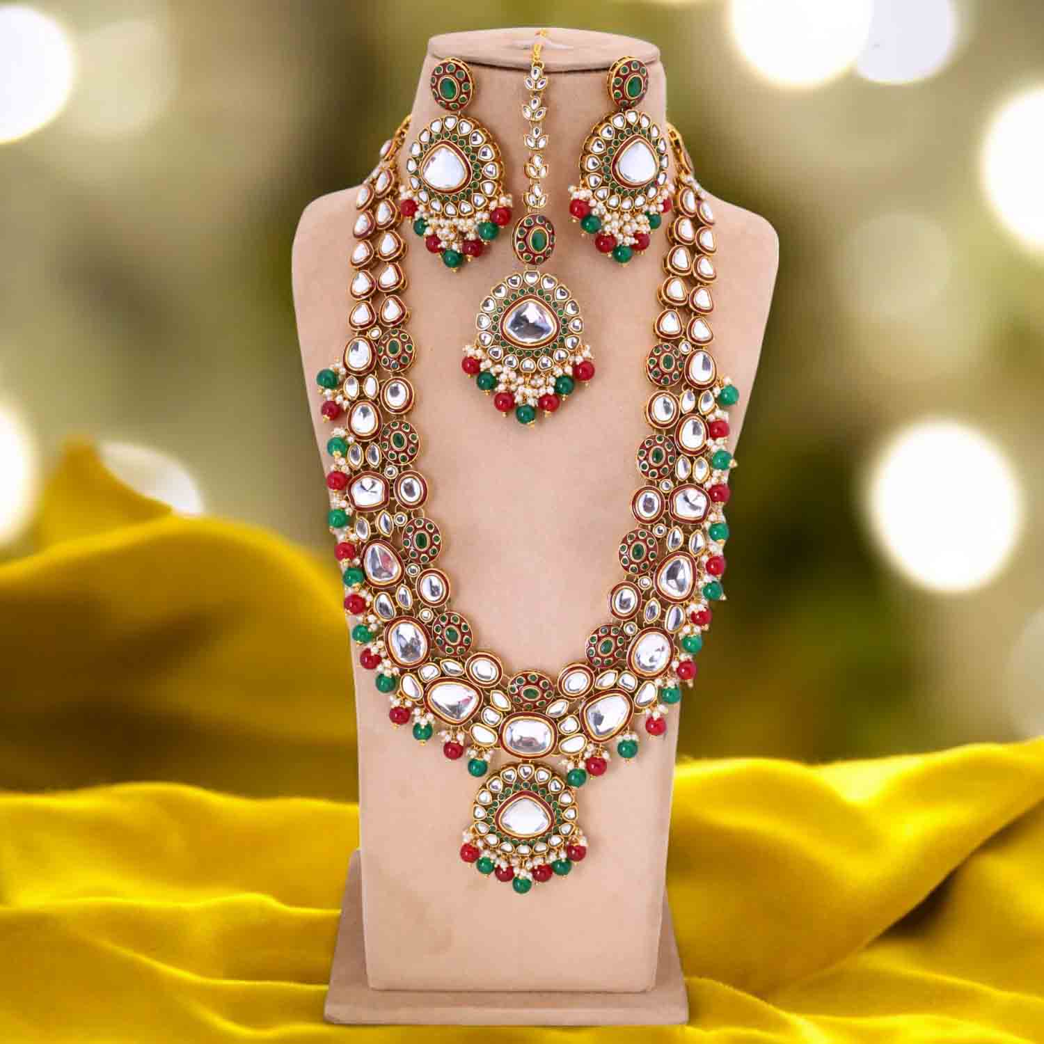 Multicolor Kareena Kundan Jewellery Set - Image 2