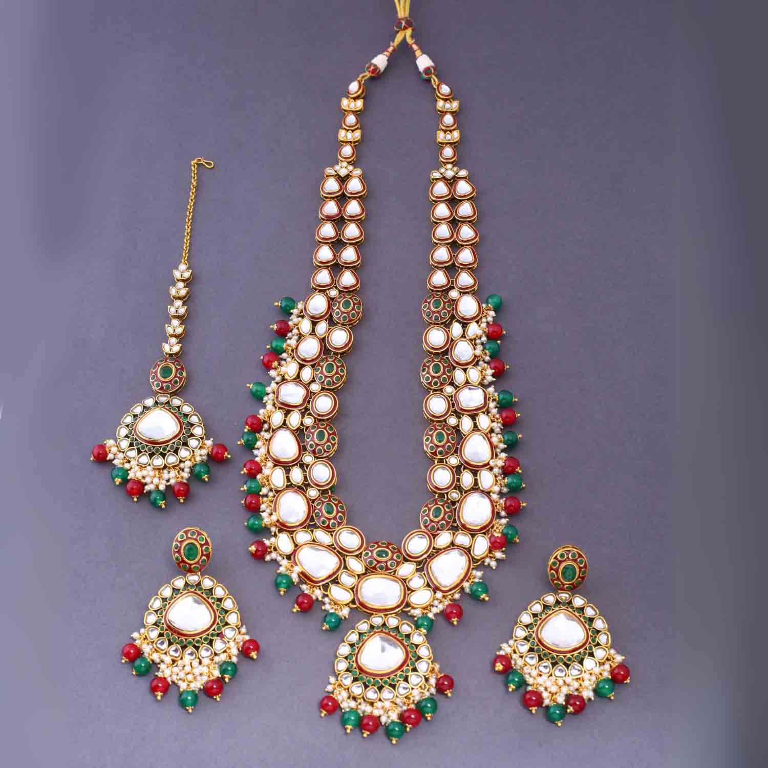 Multicolor Kareena Kundan Jewellery Set - Image 3