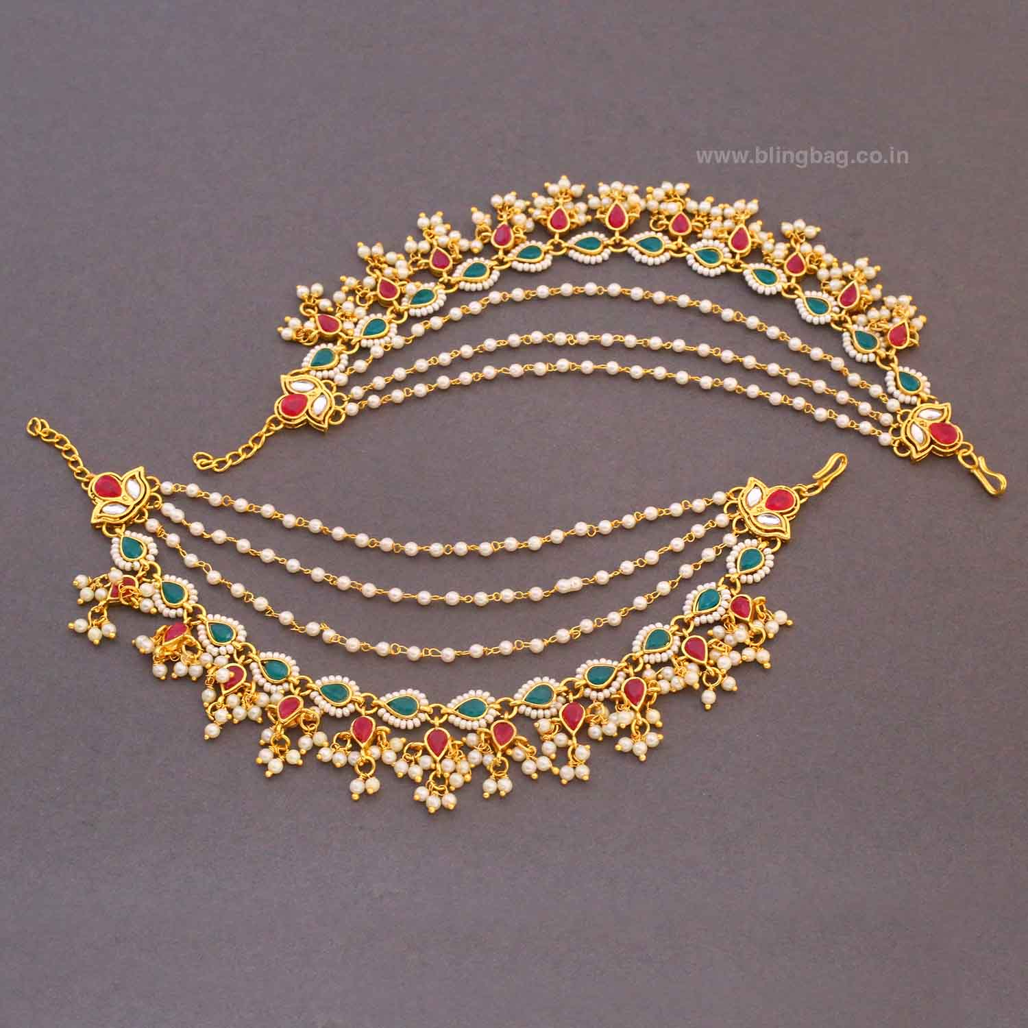 Multicolor Kaveria Antique Ear Chain - Image 3
